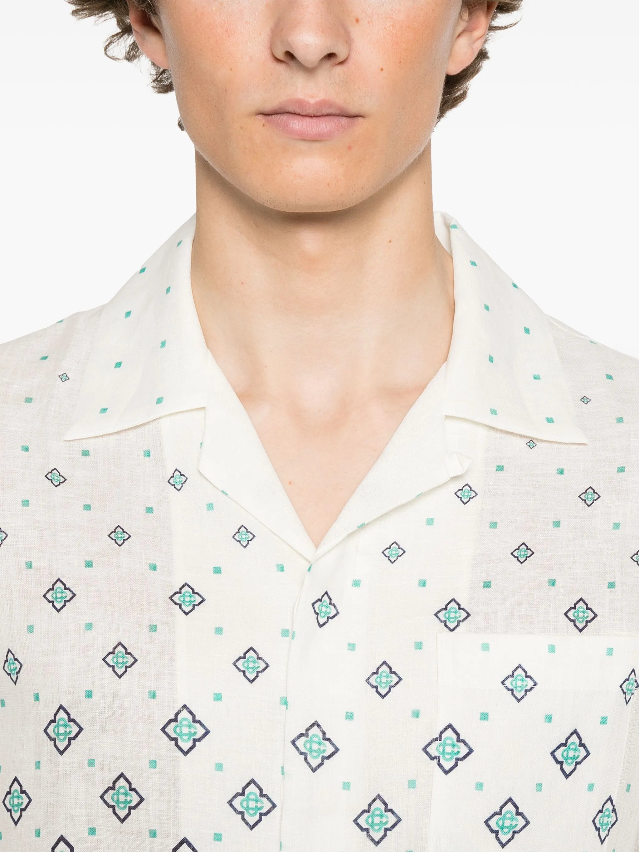 monogram-print shirt