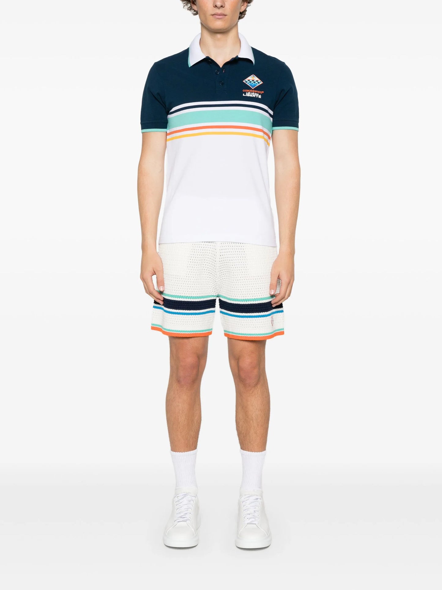 striped polo shirt