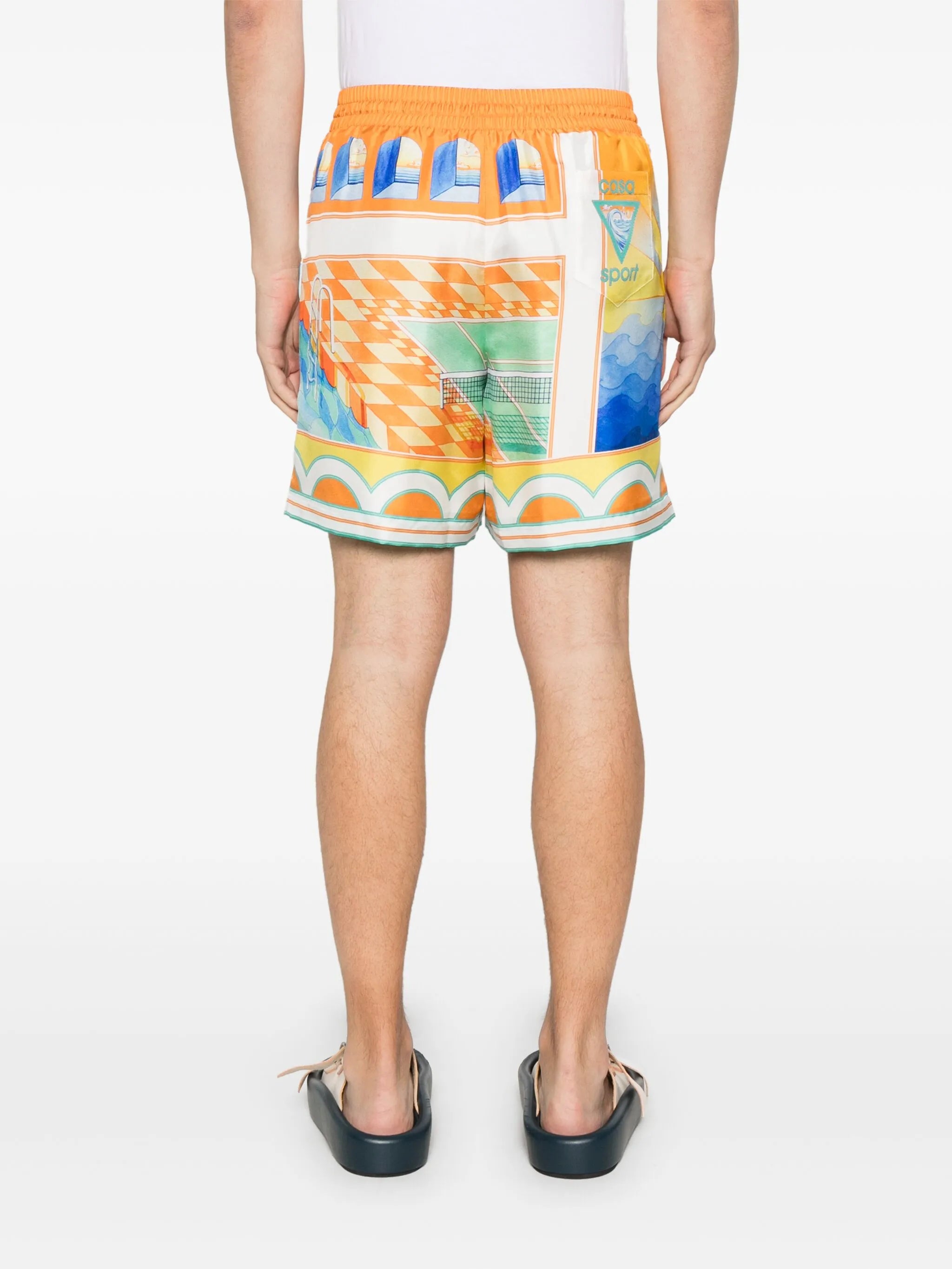 Surreal Pool silk shorts