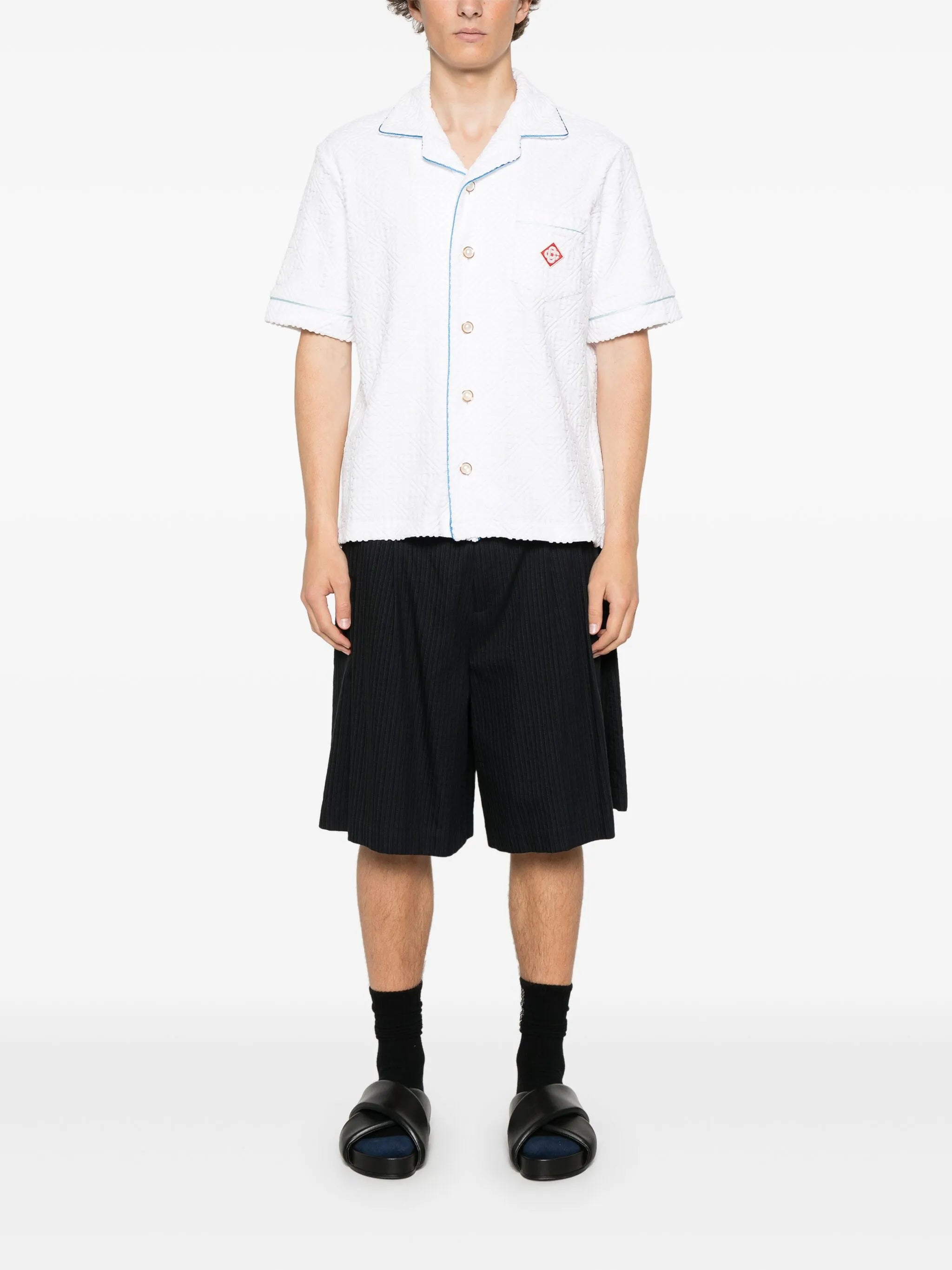 monogram towelling shirt