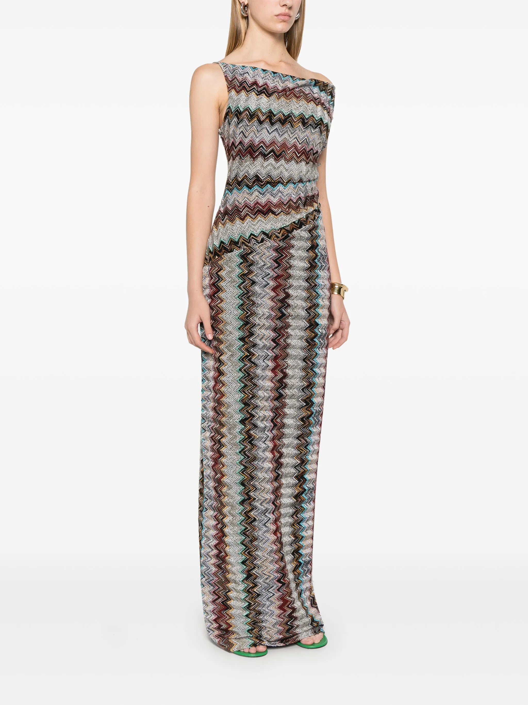 zigzag-woven maxi dress