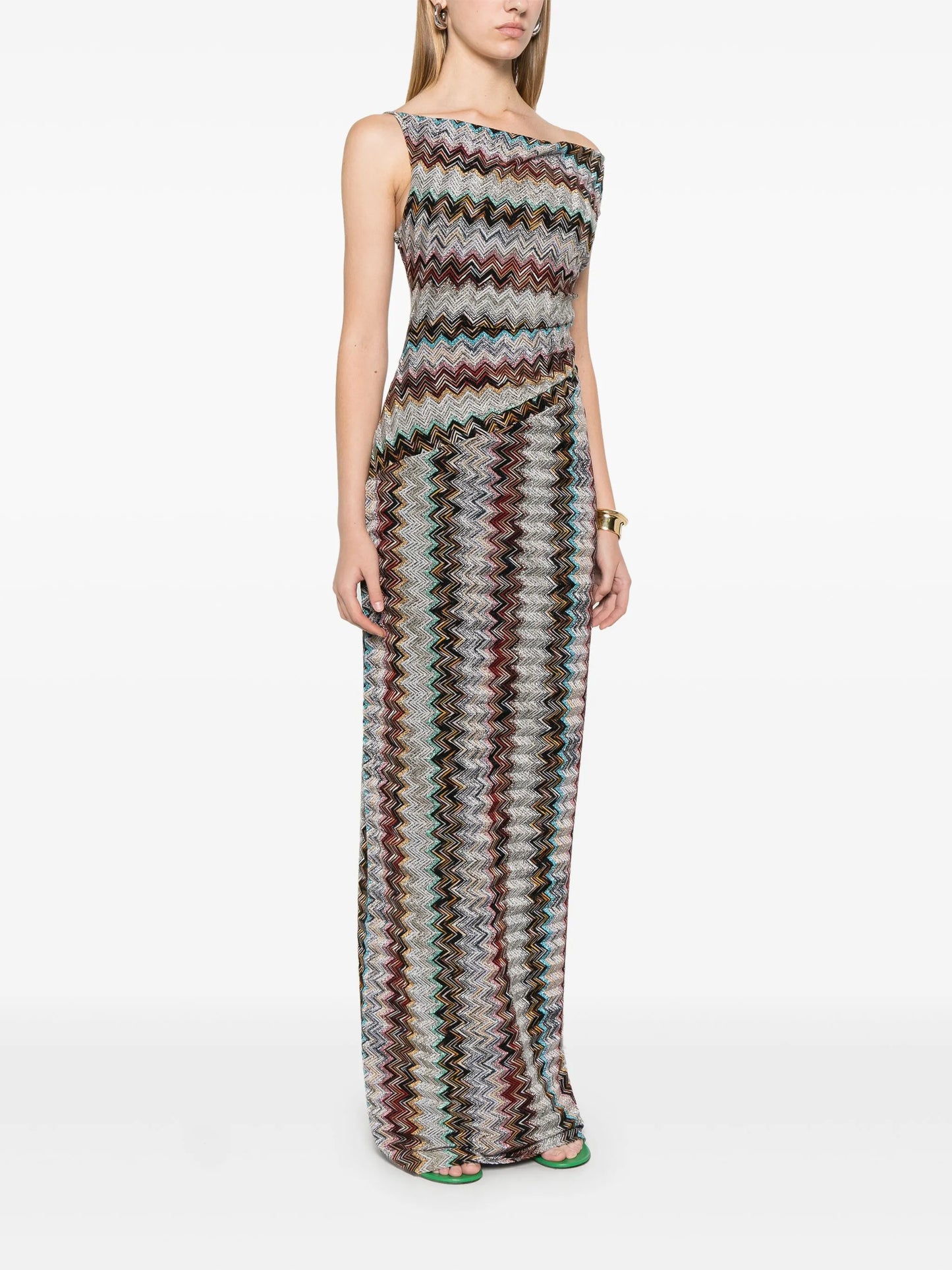 zigzag-woven maxi dress