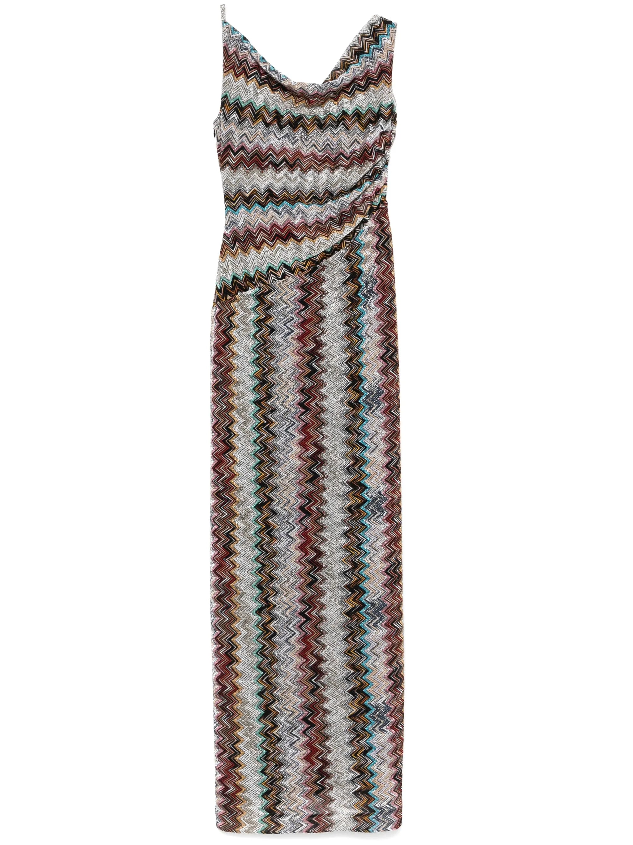 zigzag-woven maxi dress