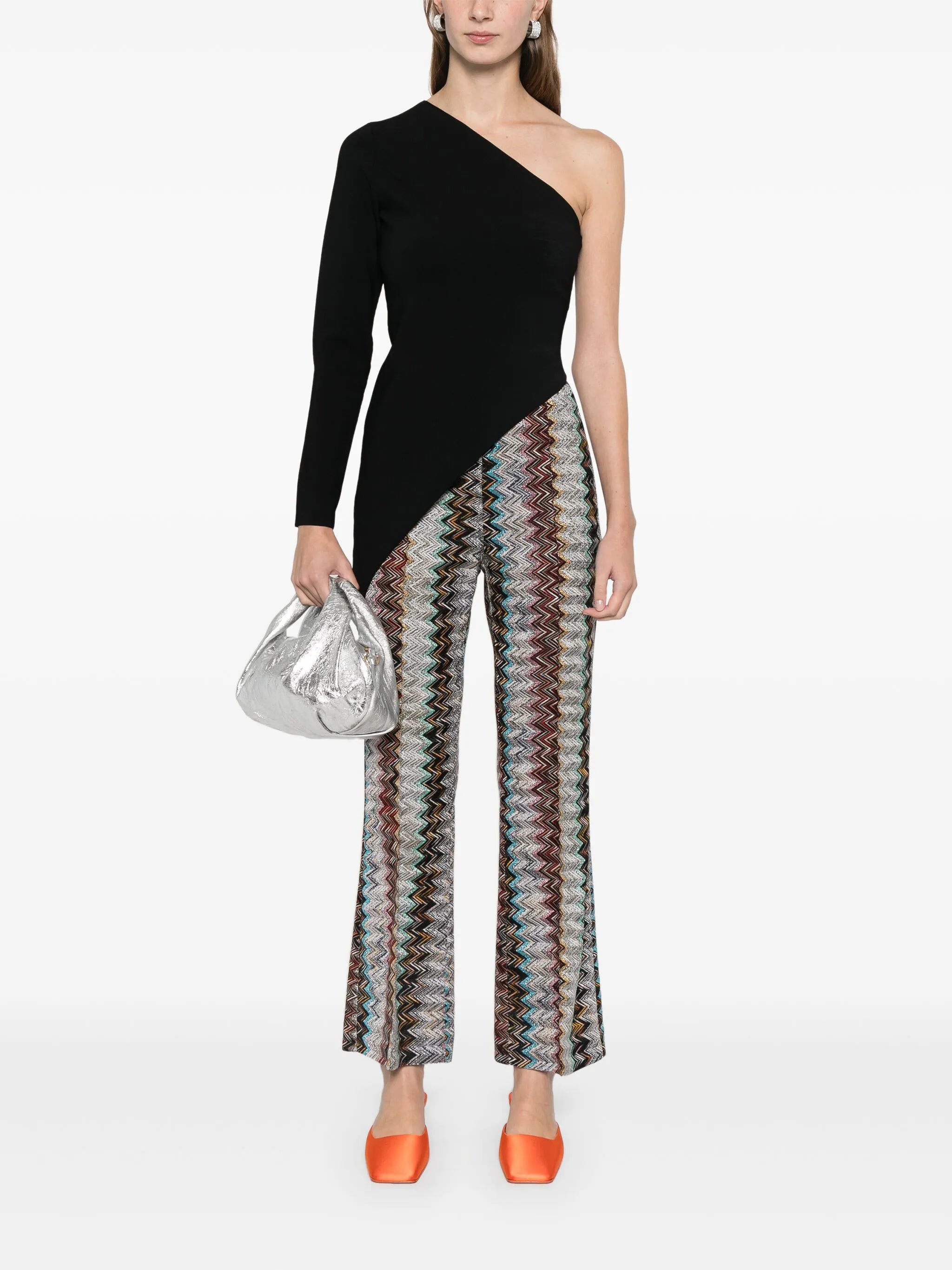 zigzag-design trousers