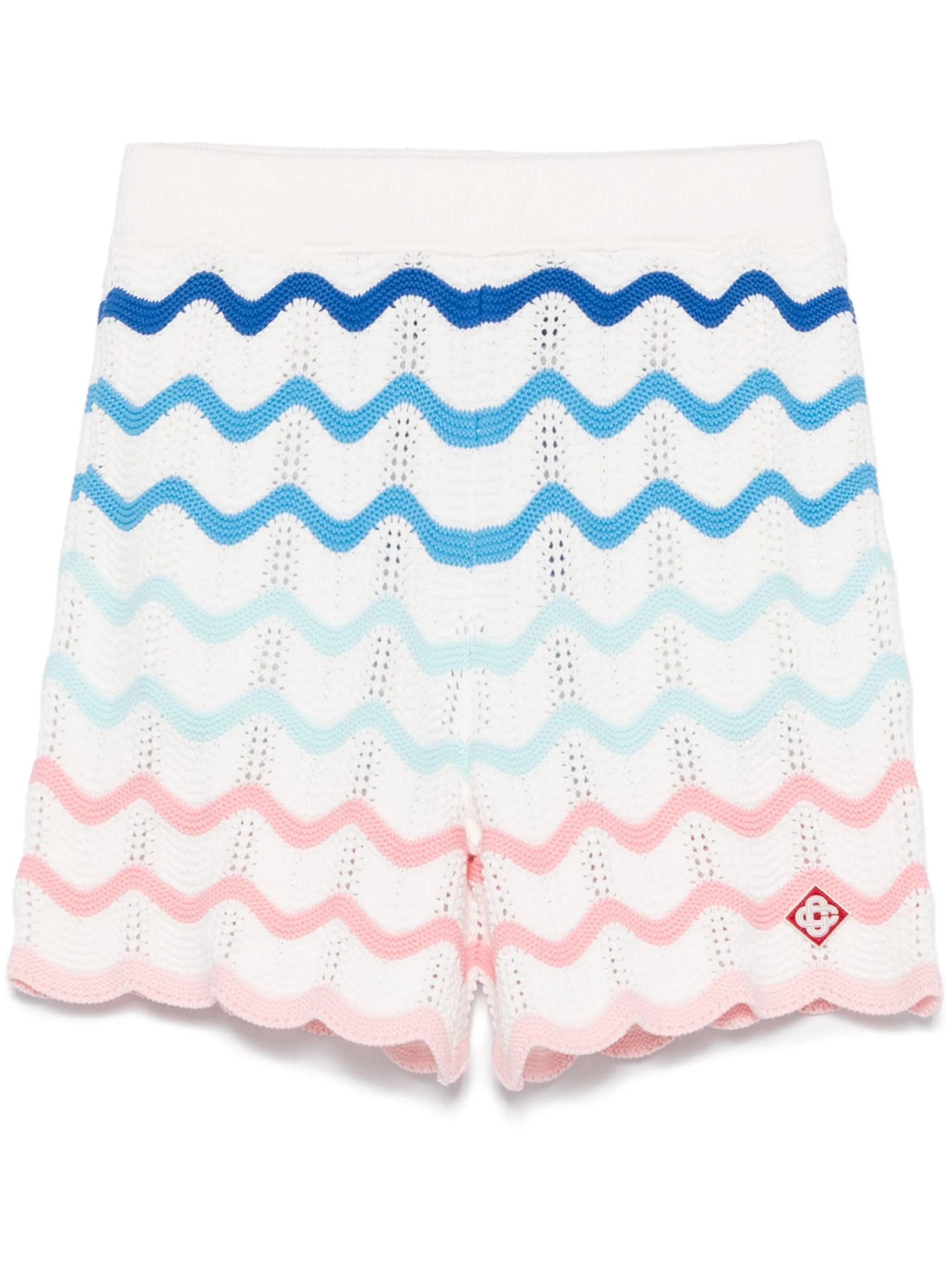 Gradient Memphis wave crochet shorts