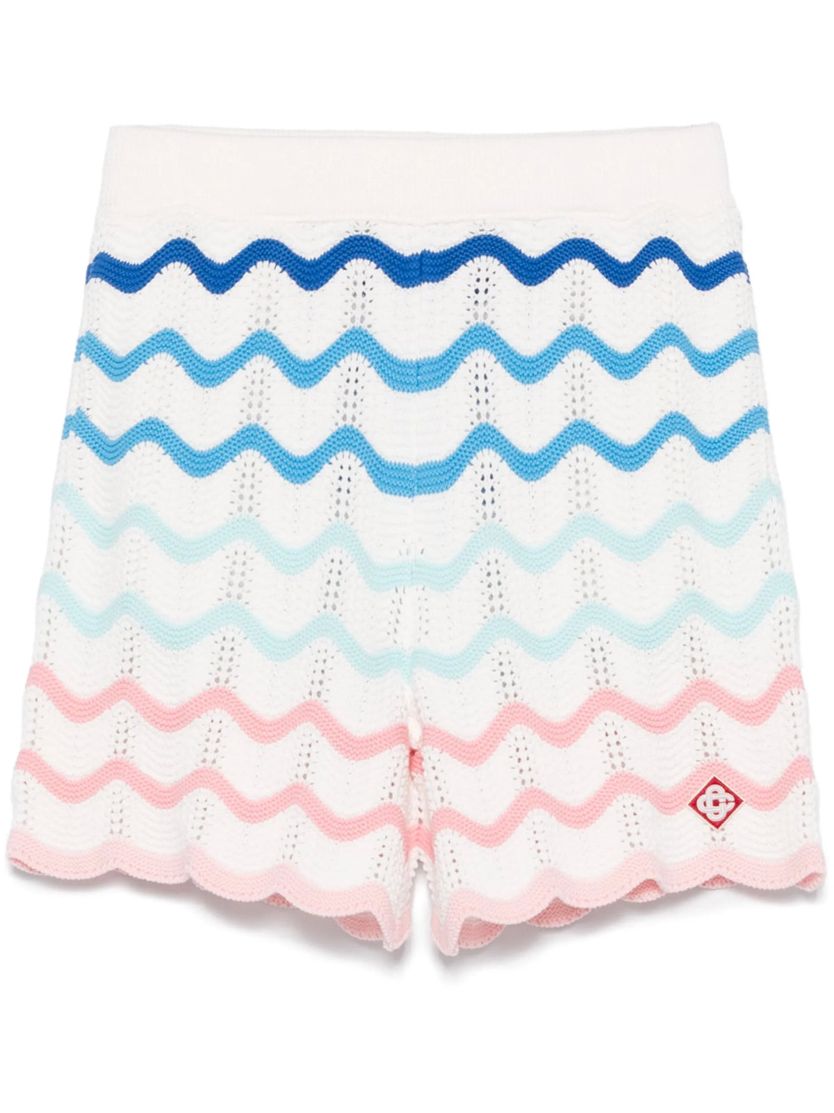 Gradient Memphis wave crochet shorts