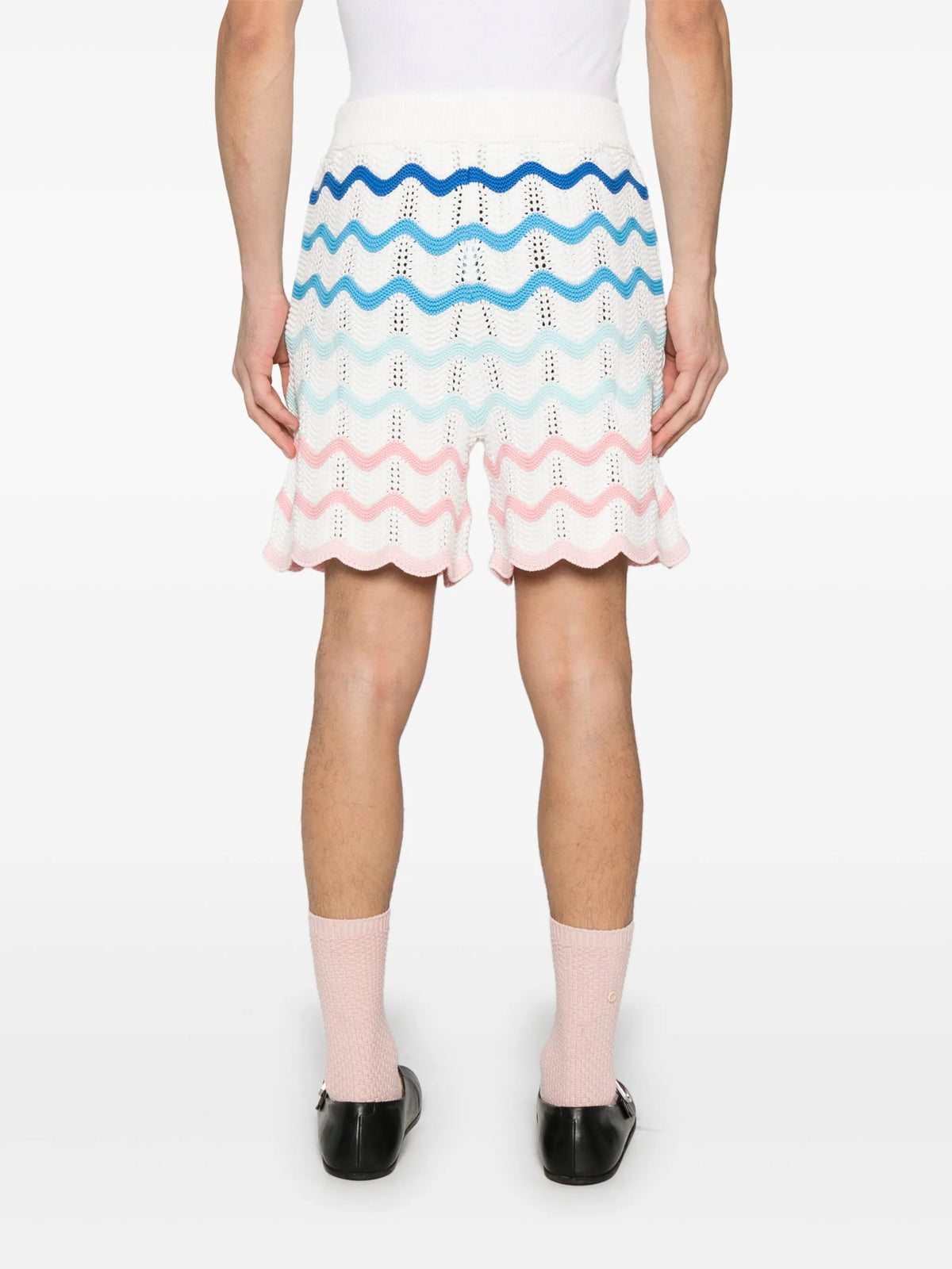 Gradient Memphis wave crochet shorts