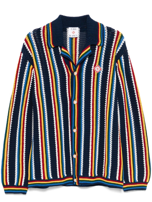 crochet-knit cardigan