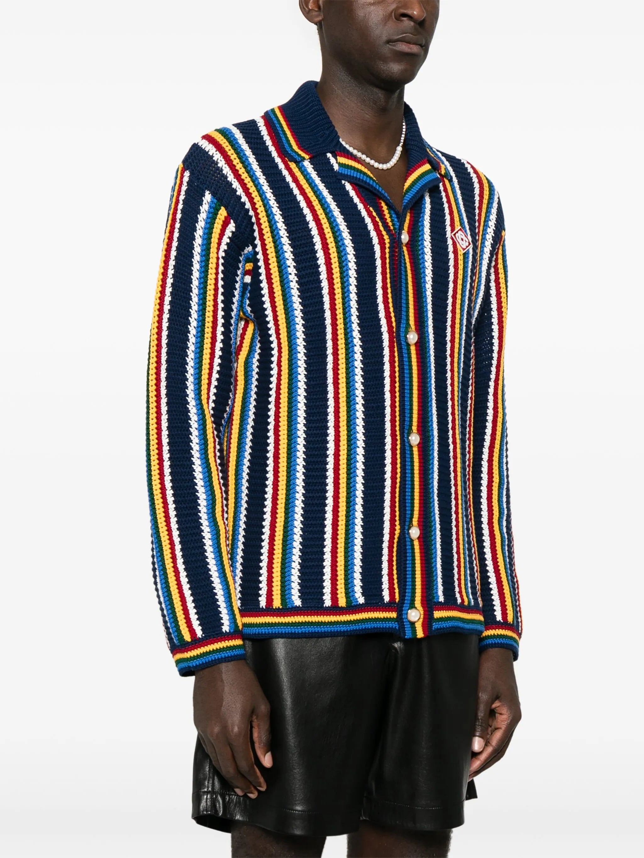 crochet-knit cardigan