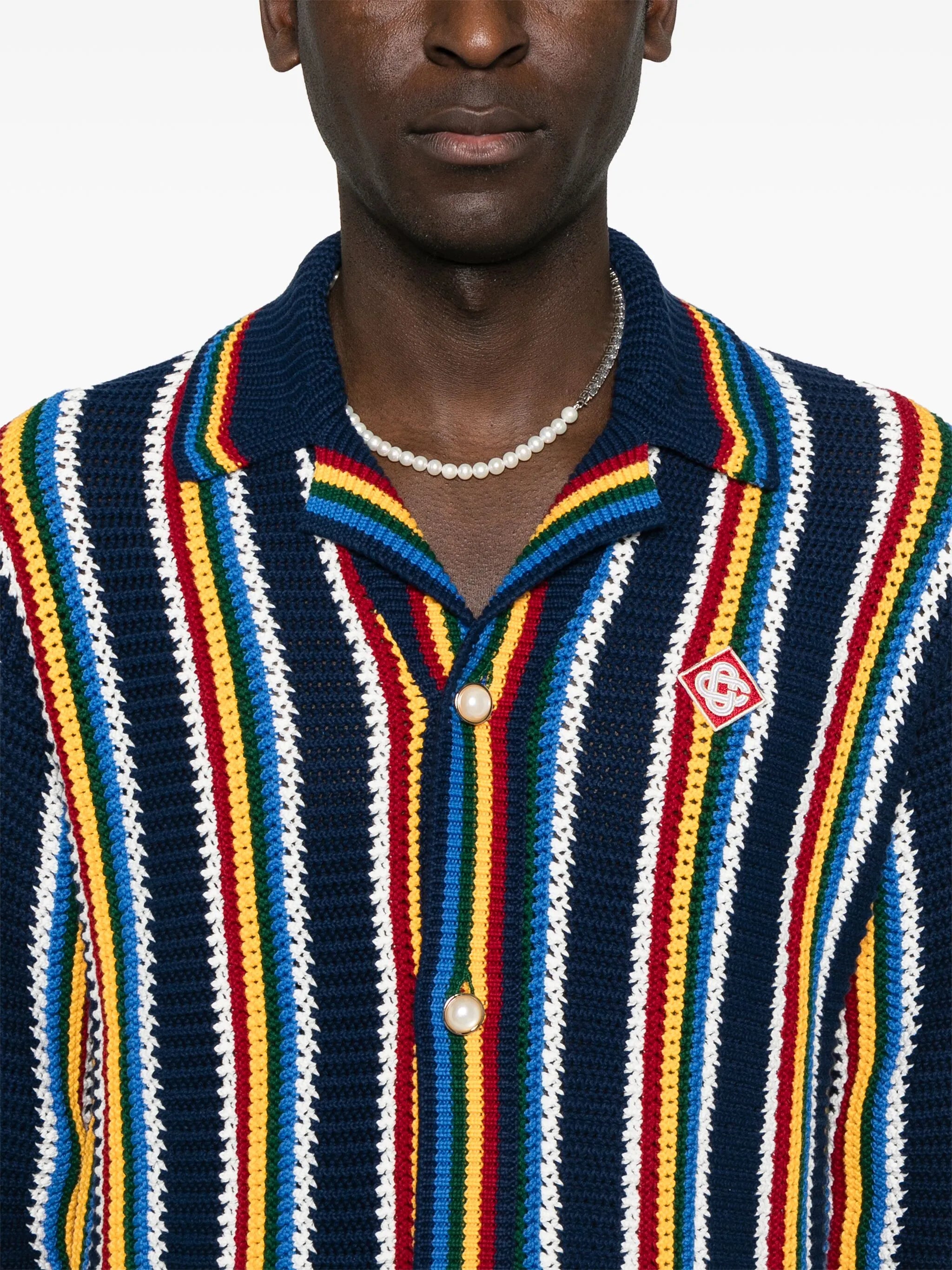 crochet-knit cardigan