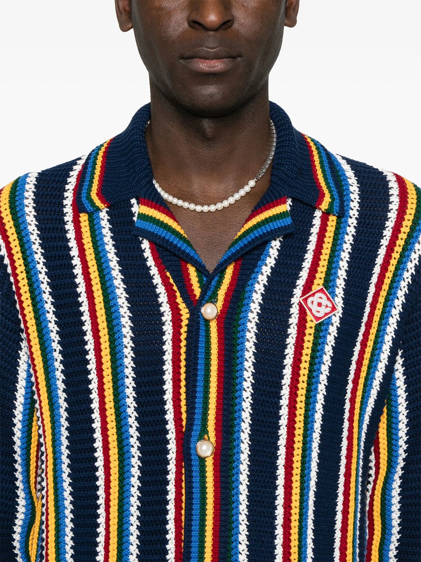 crochet-knit cardigan