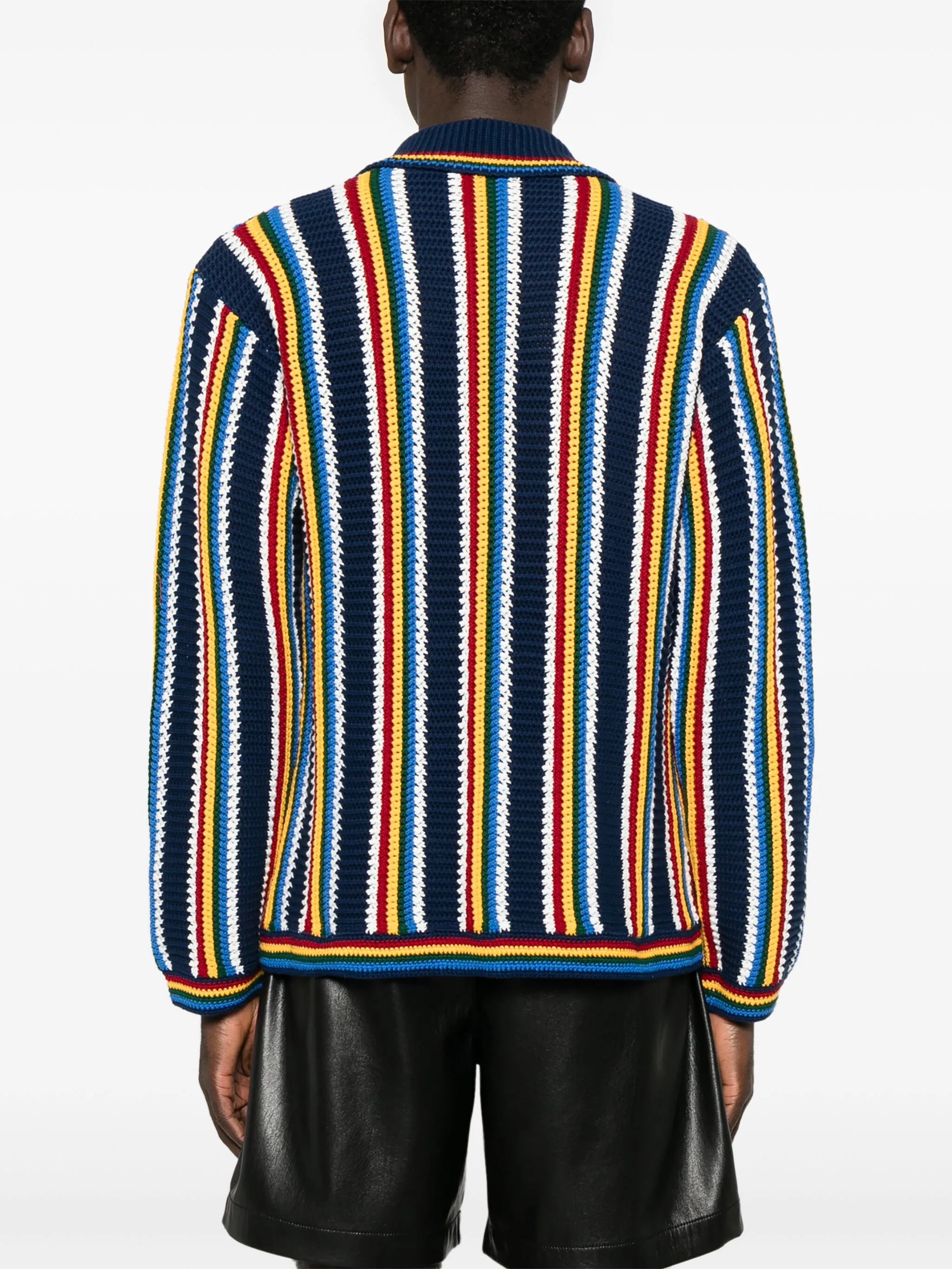 crochet-knit cardigan