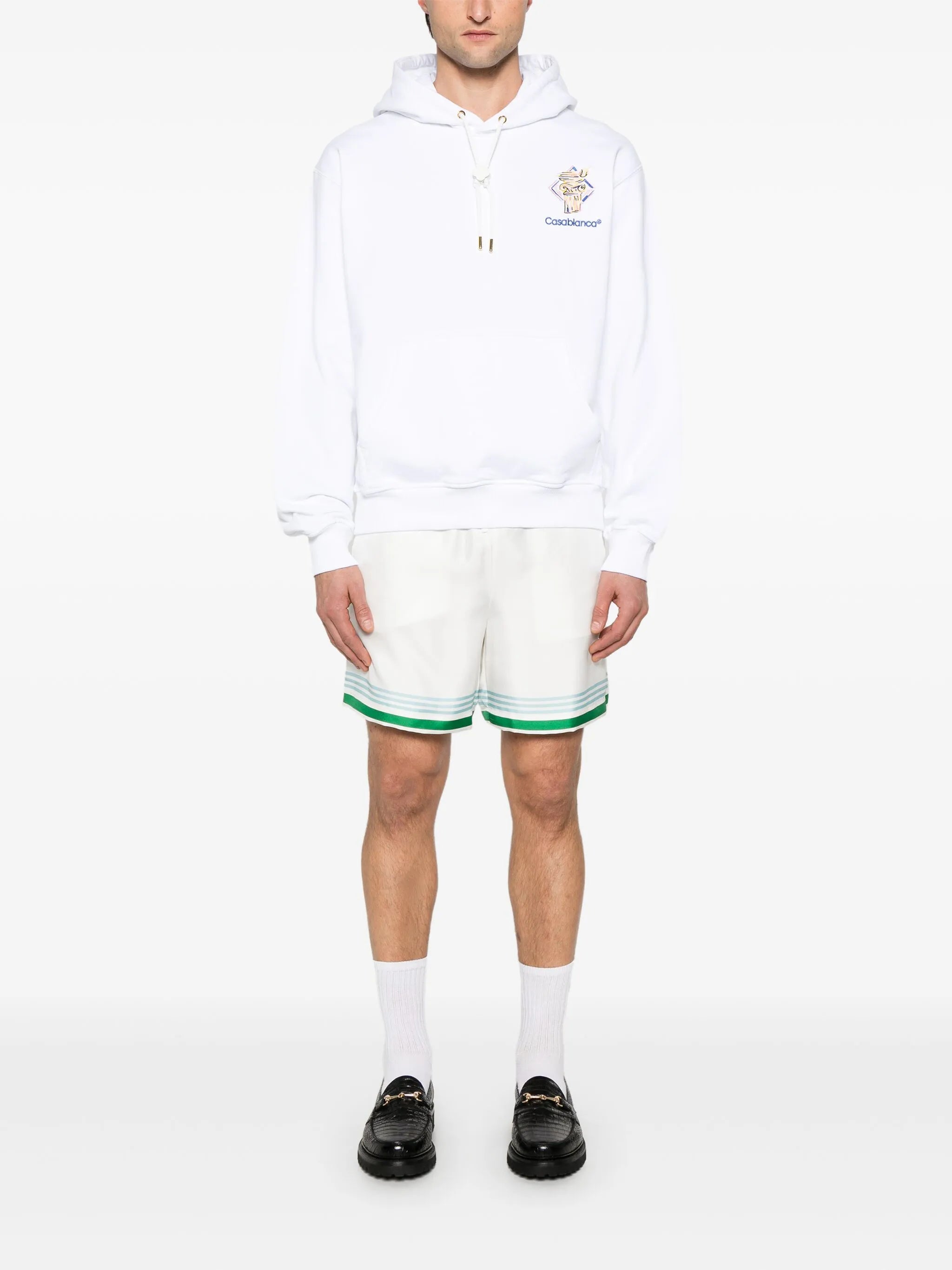 logo-embroidered hoodie