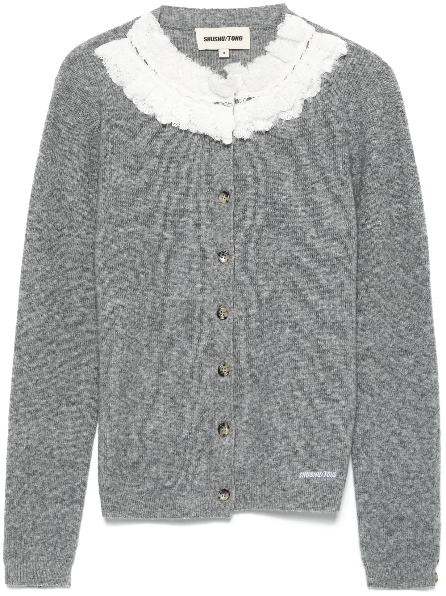 lace-trim cardigan