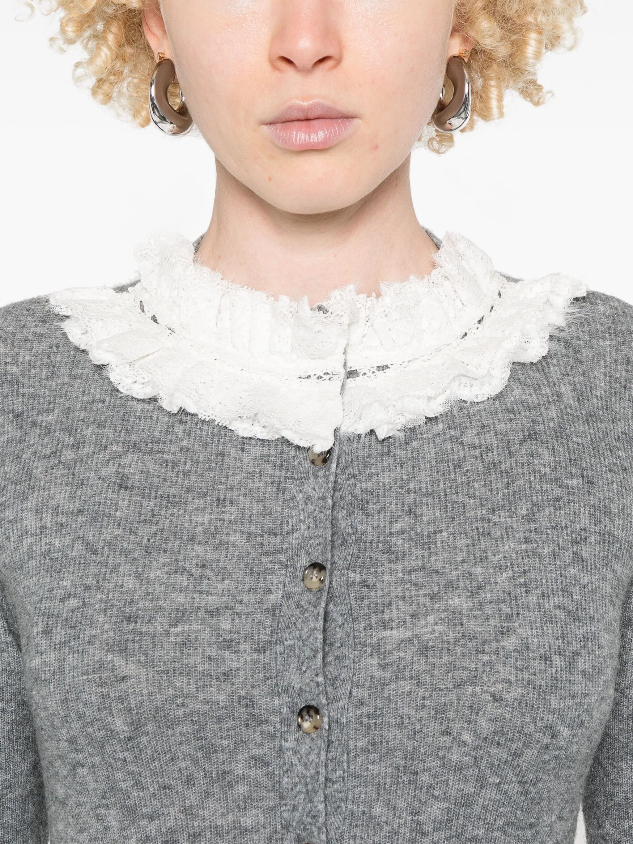 lace-trim cardigan