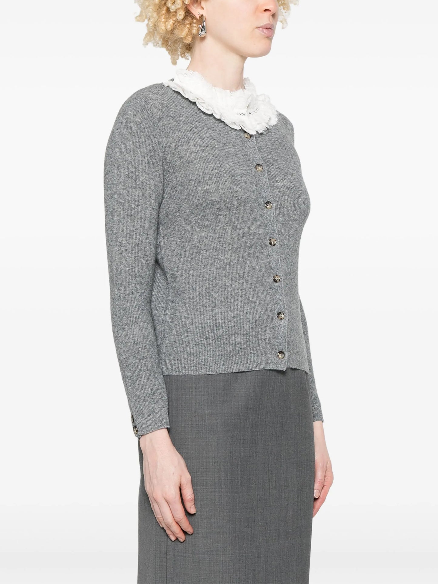 lace-trim cardigan