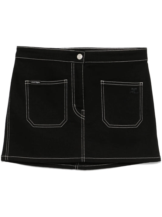 denim mini skirt