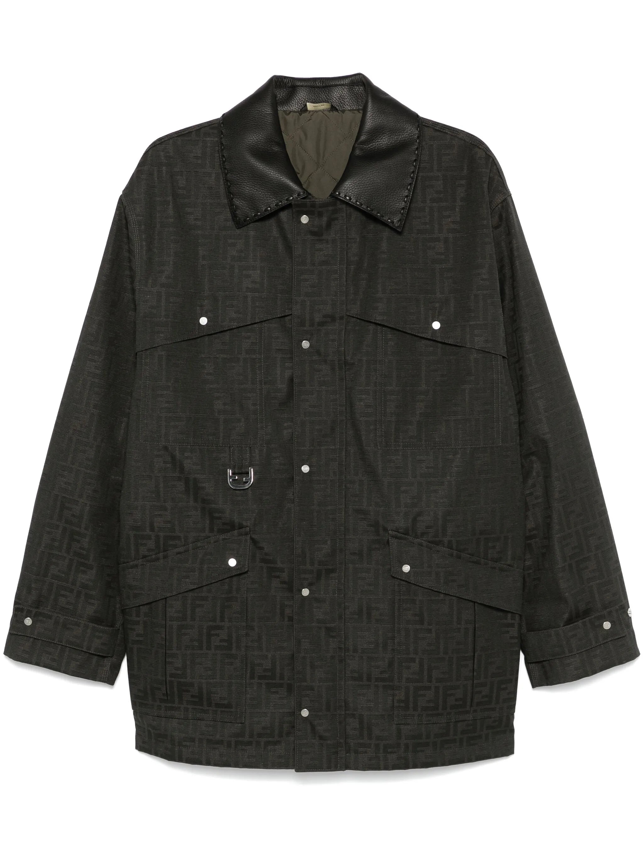 FF-jacquard waxed coat