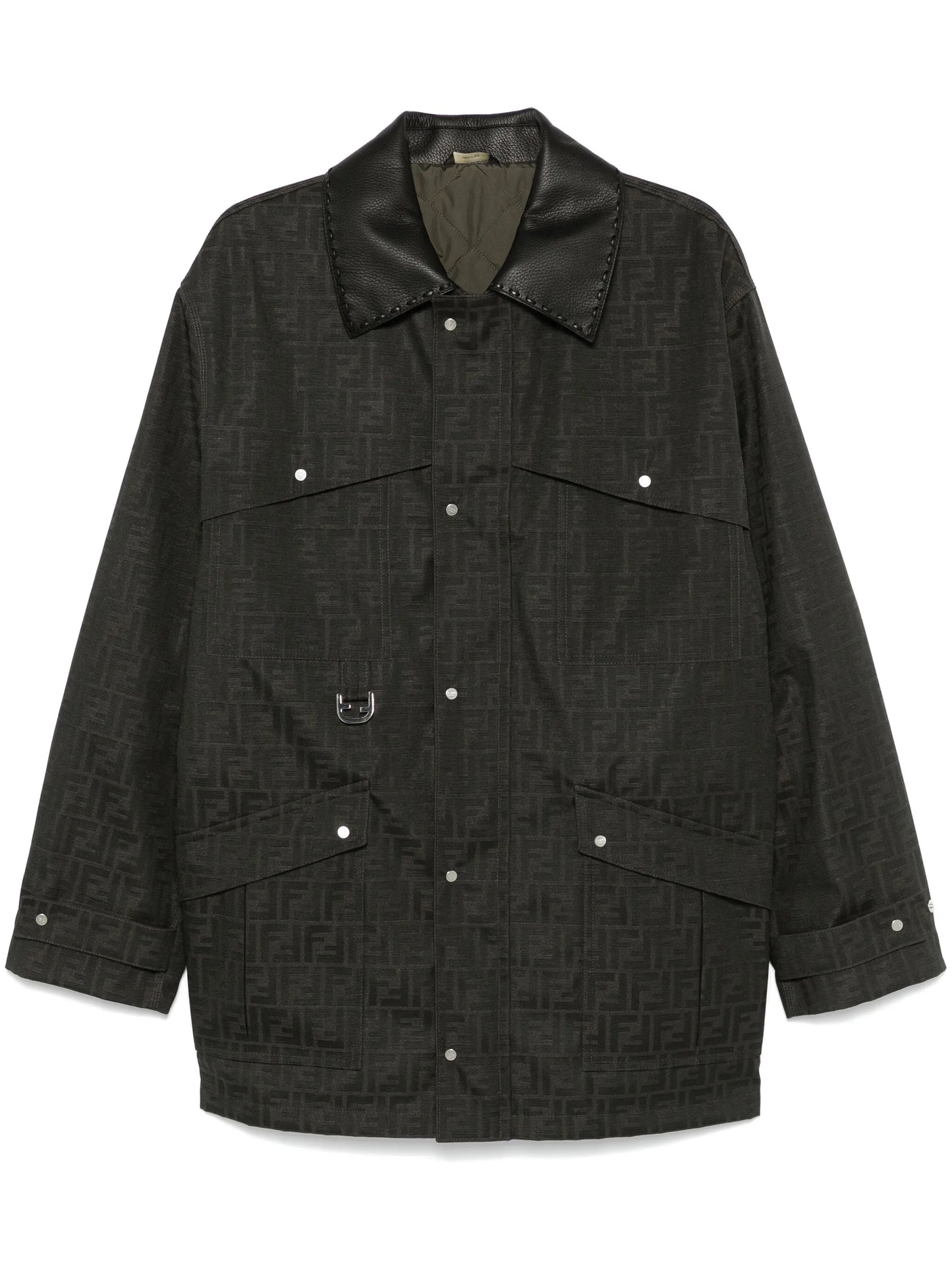 FF-jacquard waxed coat