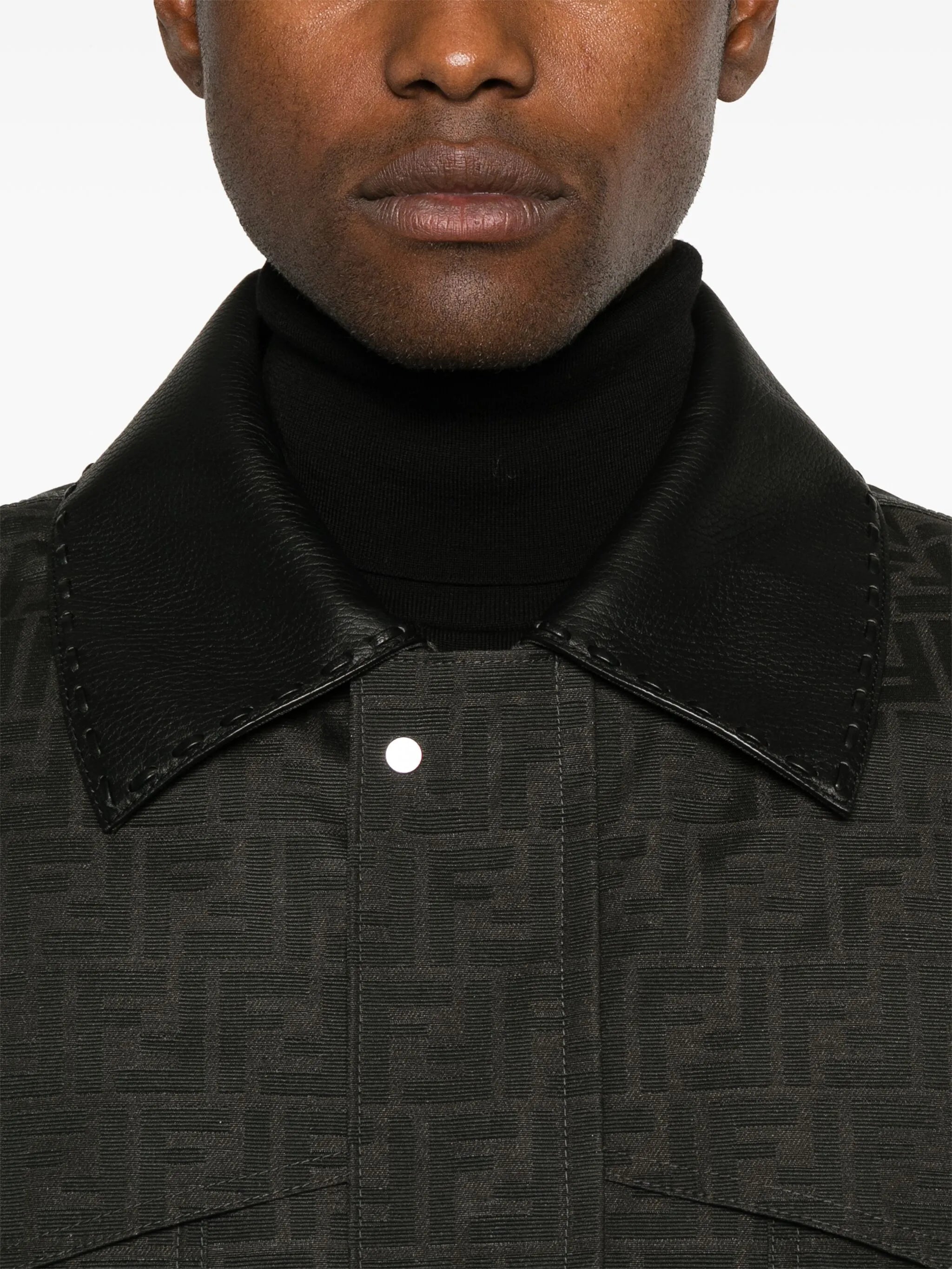 FF-jacquard waxed coat