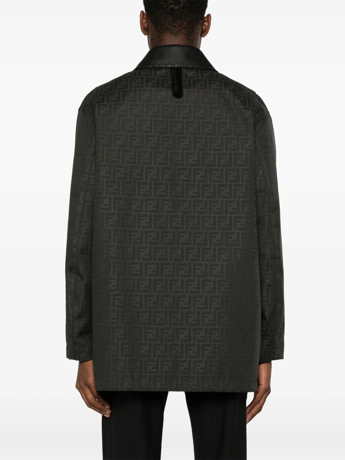 FF-jacquard waxed coat
