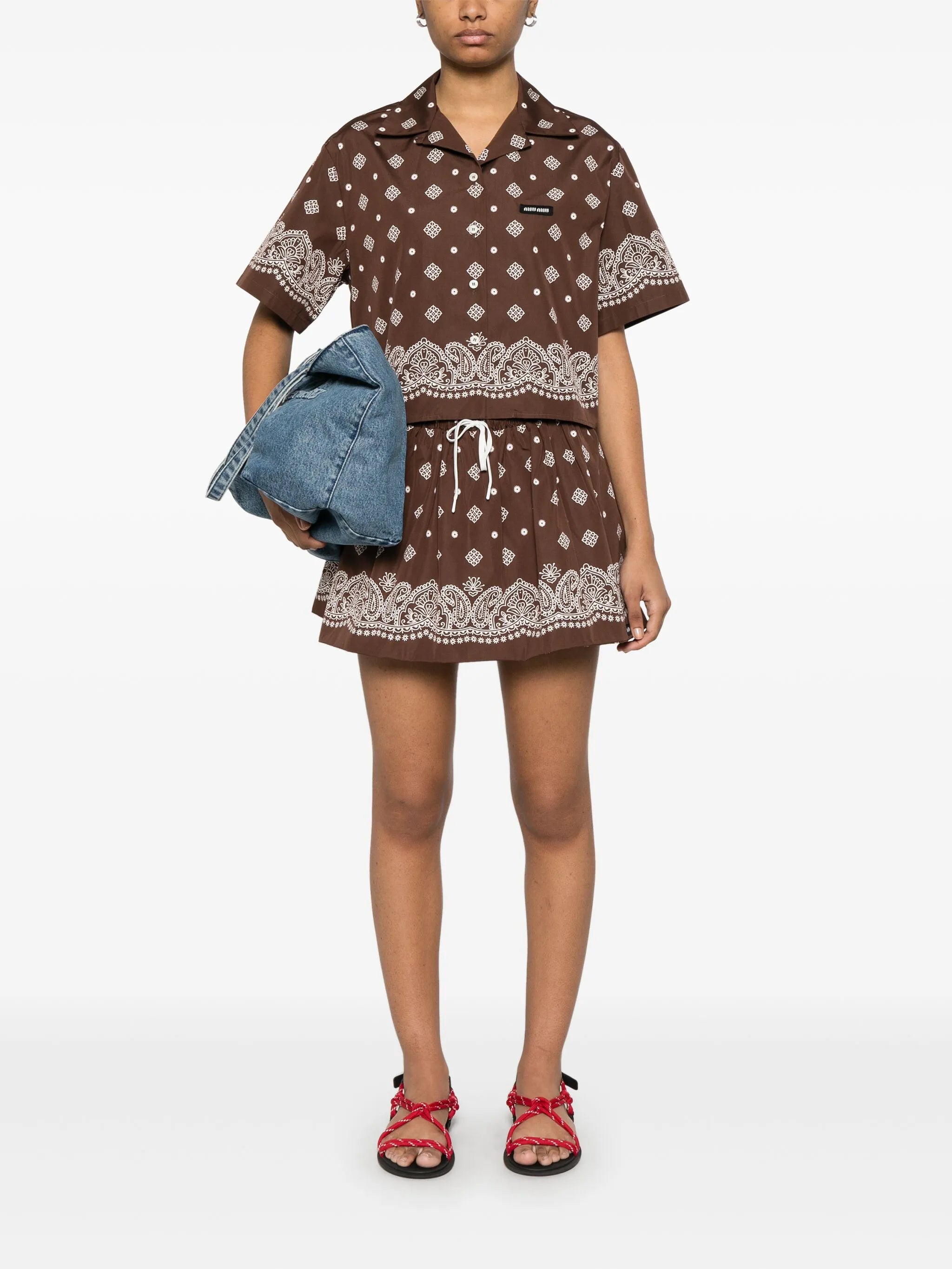bandana-print shirt