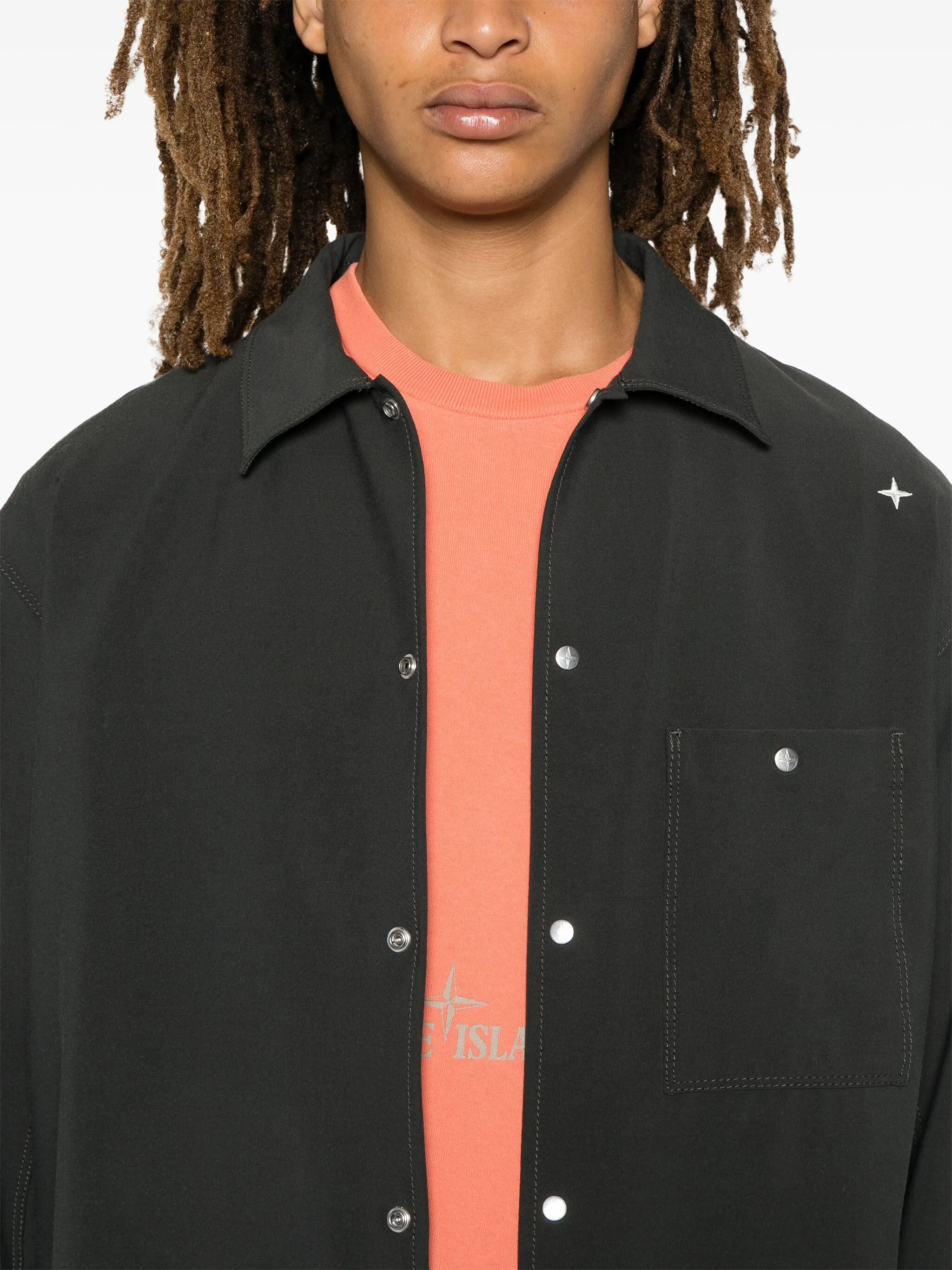 press-stud overshirt