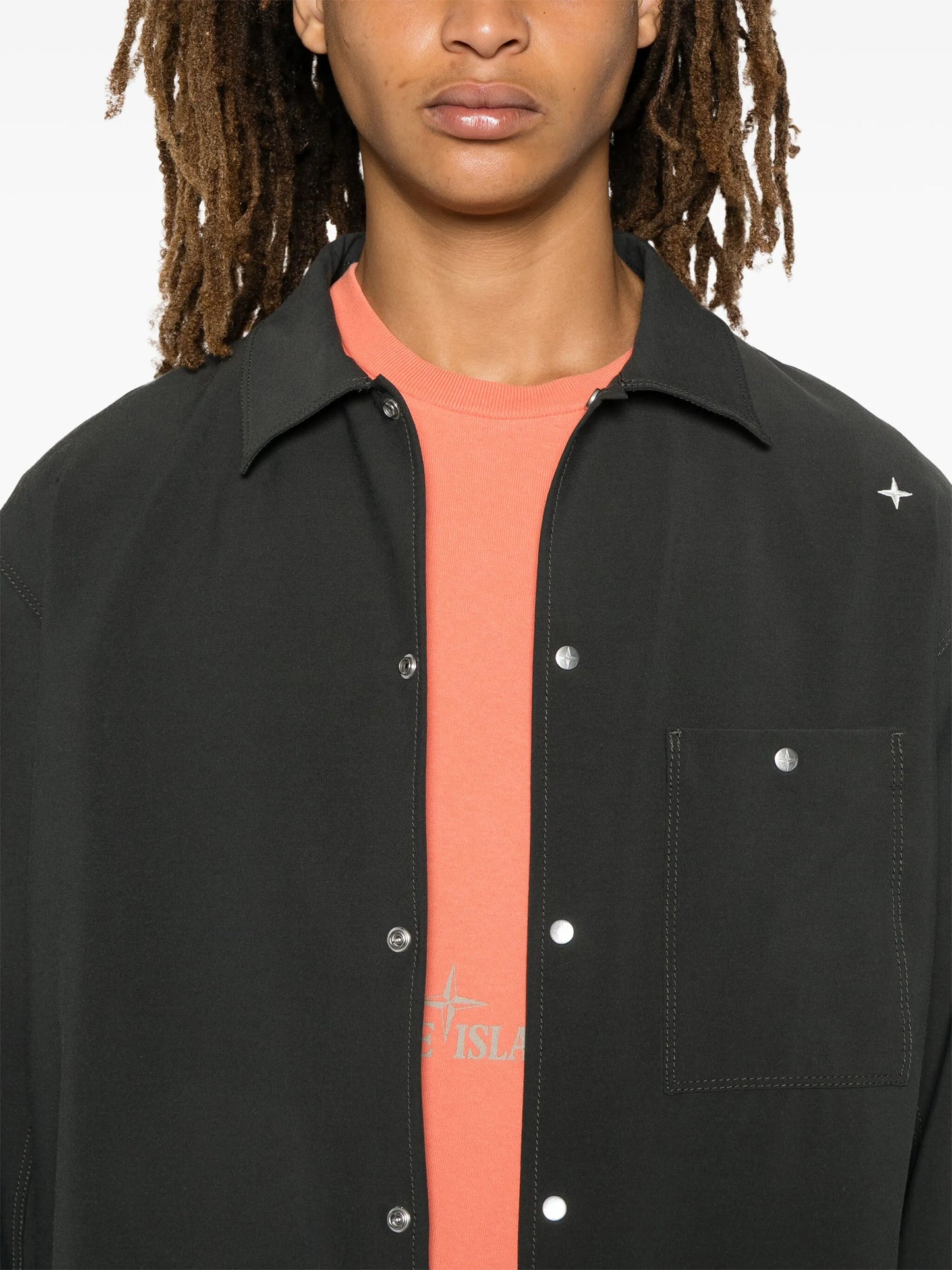 press-stud overshirt