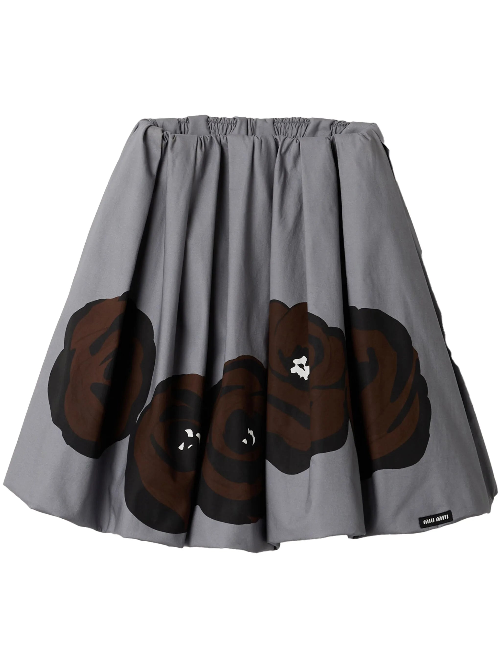 rose-print pleated skirt