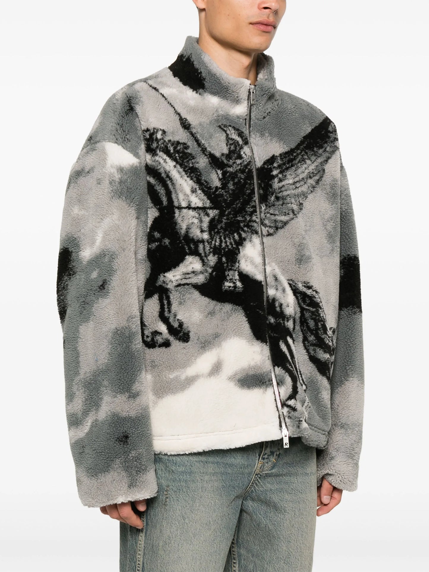 mascot-print fleece jacket