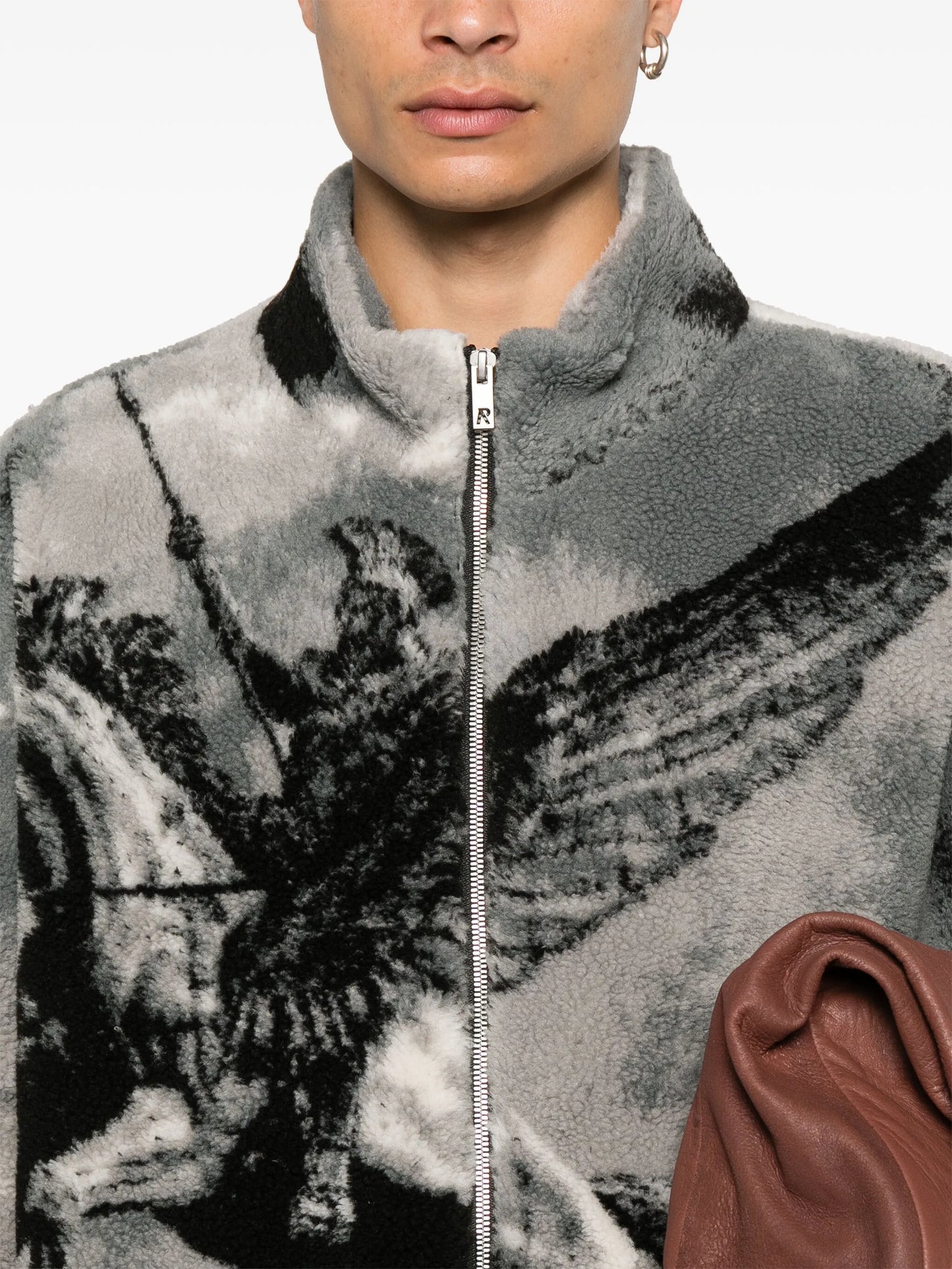 mascot-print fleece jacket