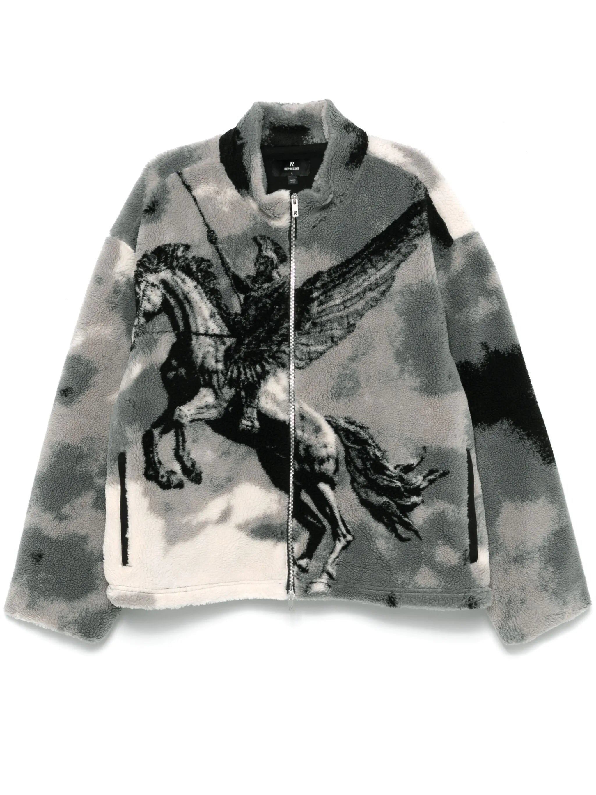 mascot-print fleece jacket