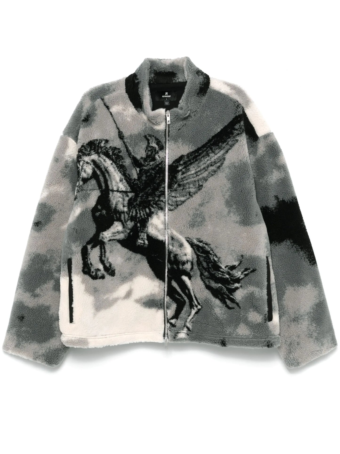 mascot-print fleece jacket
