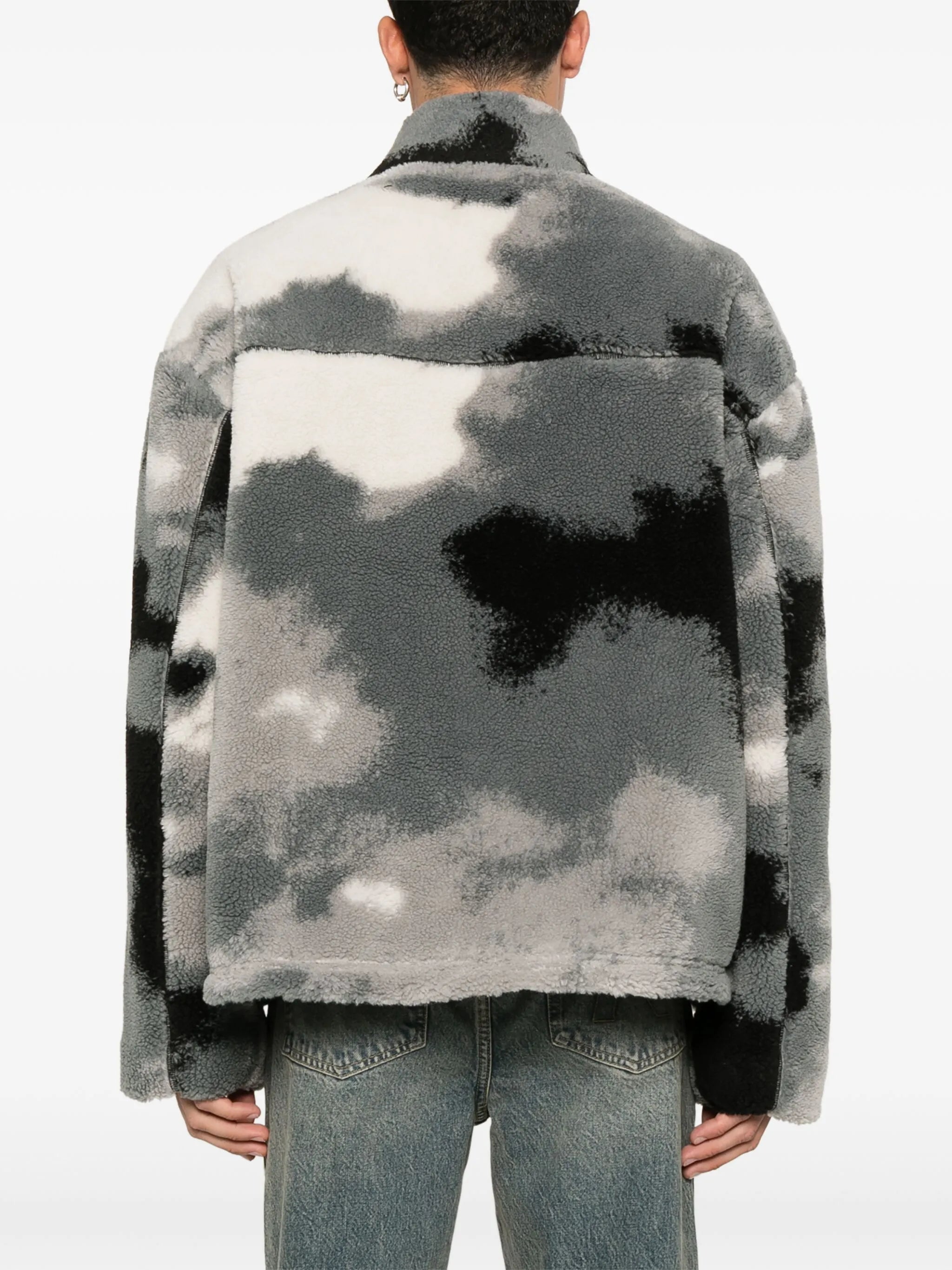 mascot-print fleece jacket