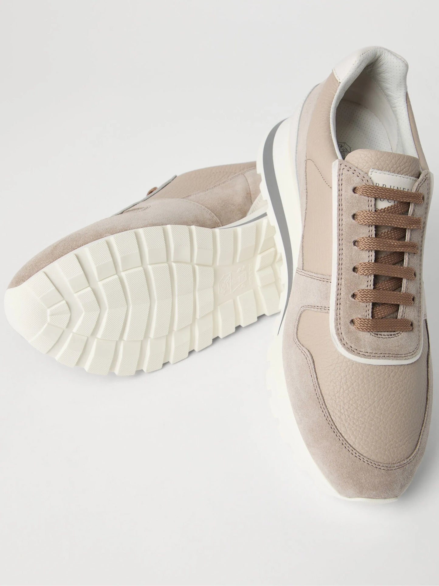 leather panelled sneakers