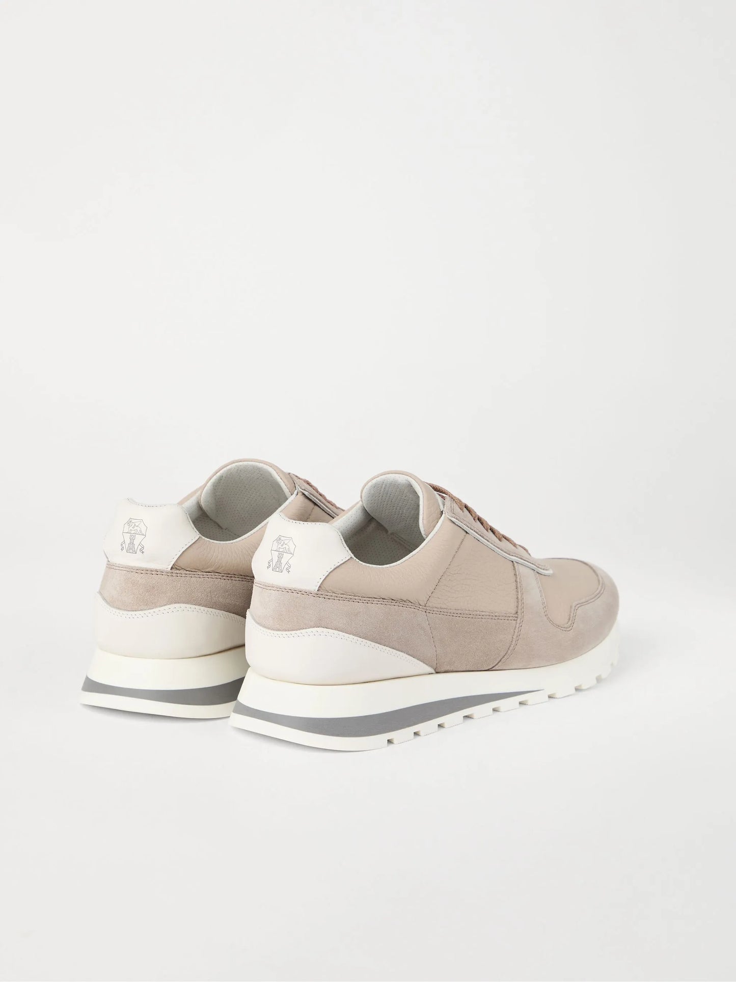 leather panelled sneakers