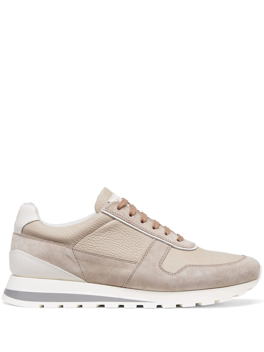 leather panelled sneakers