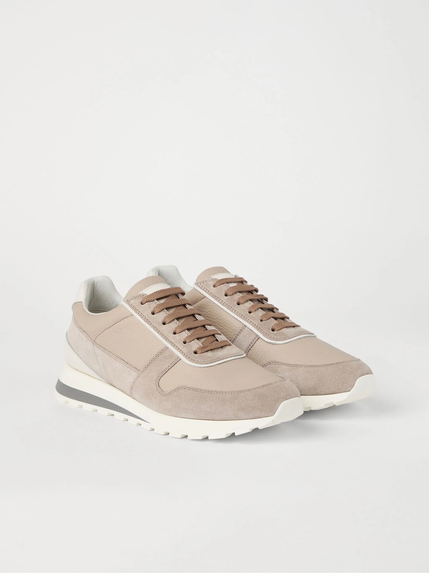 leather panelled sneakers