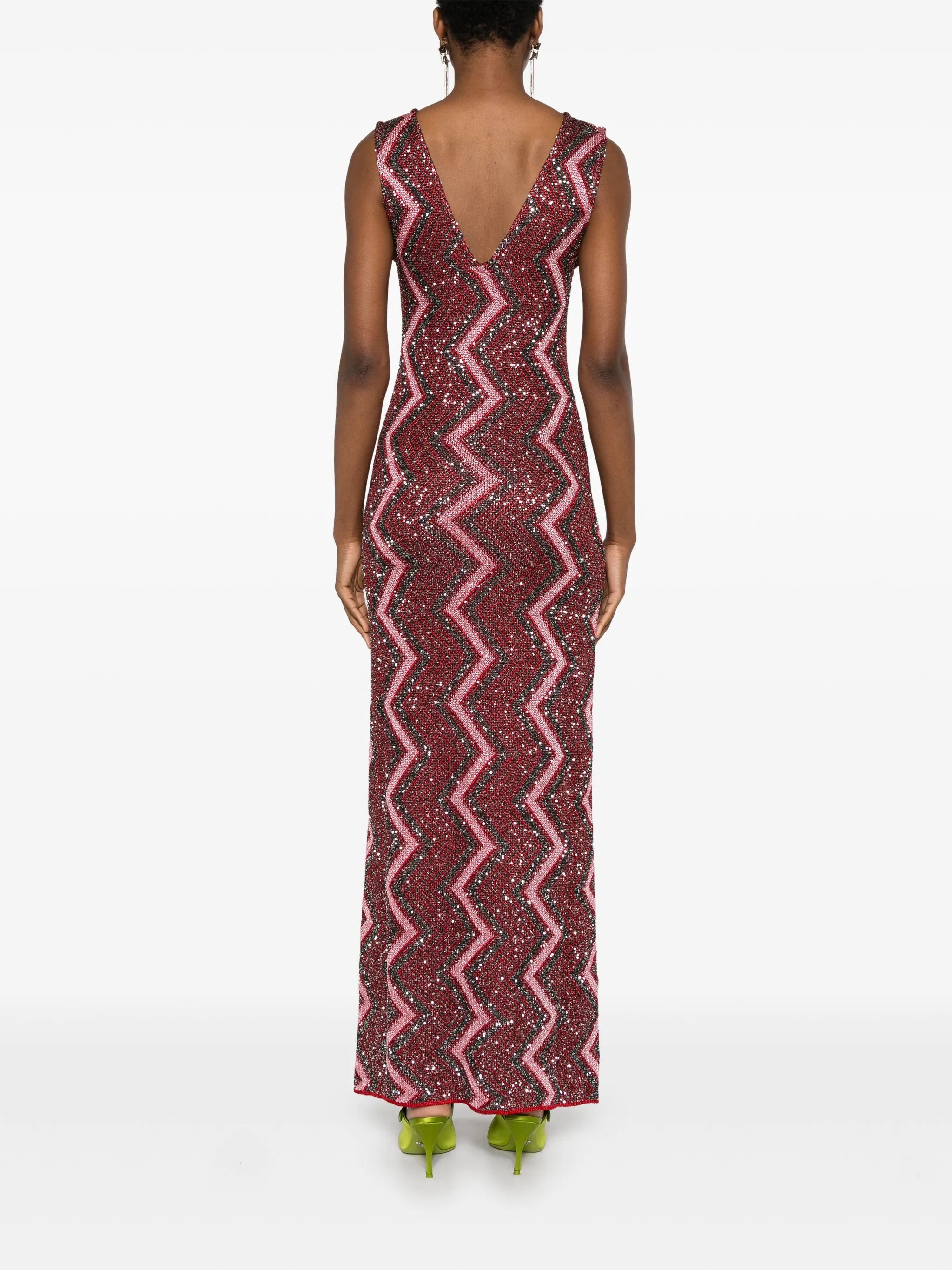 embellished zigzag maxi dress