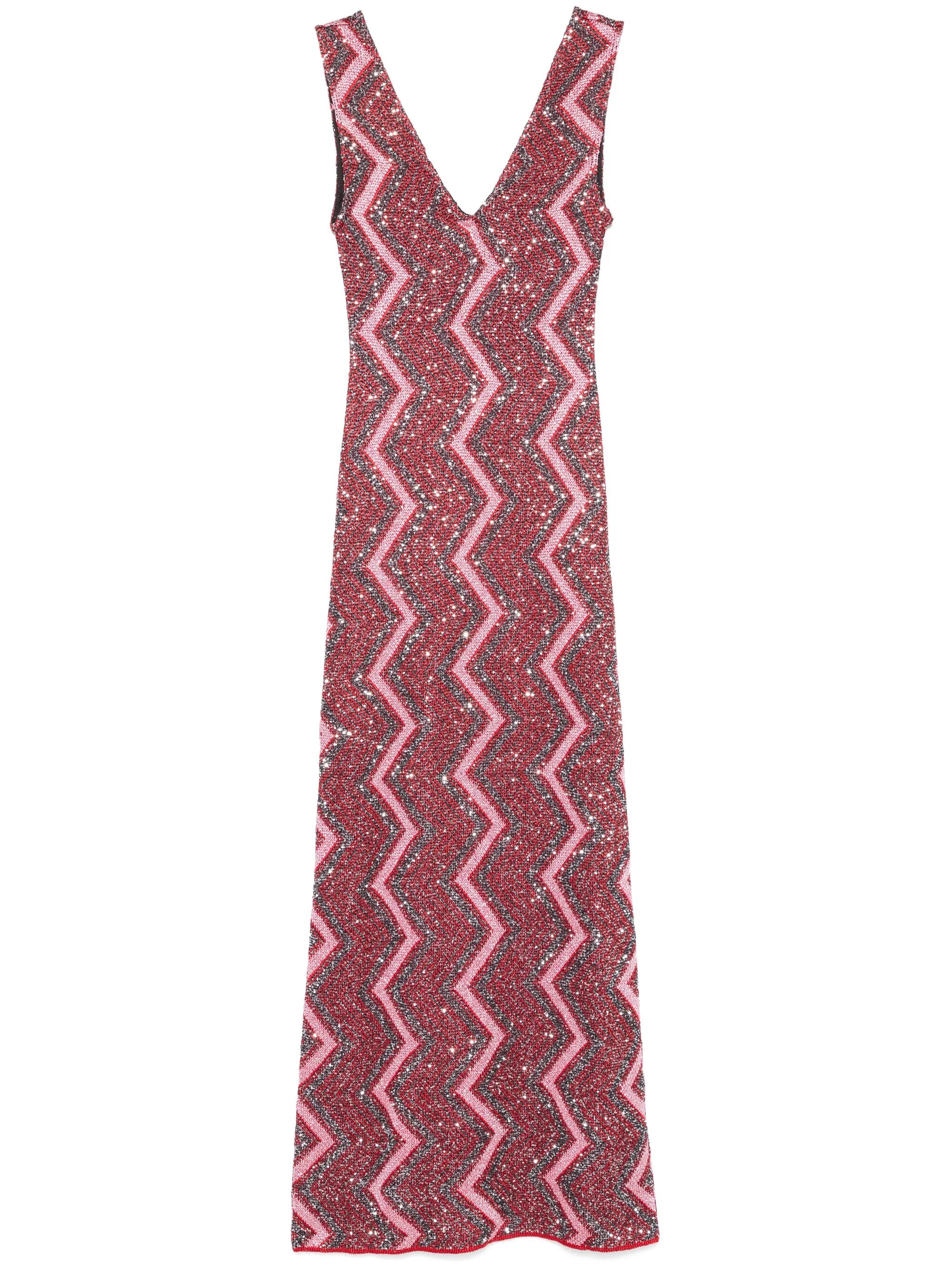 embellished zigzag maxi dress