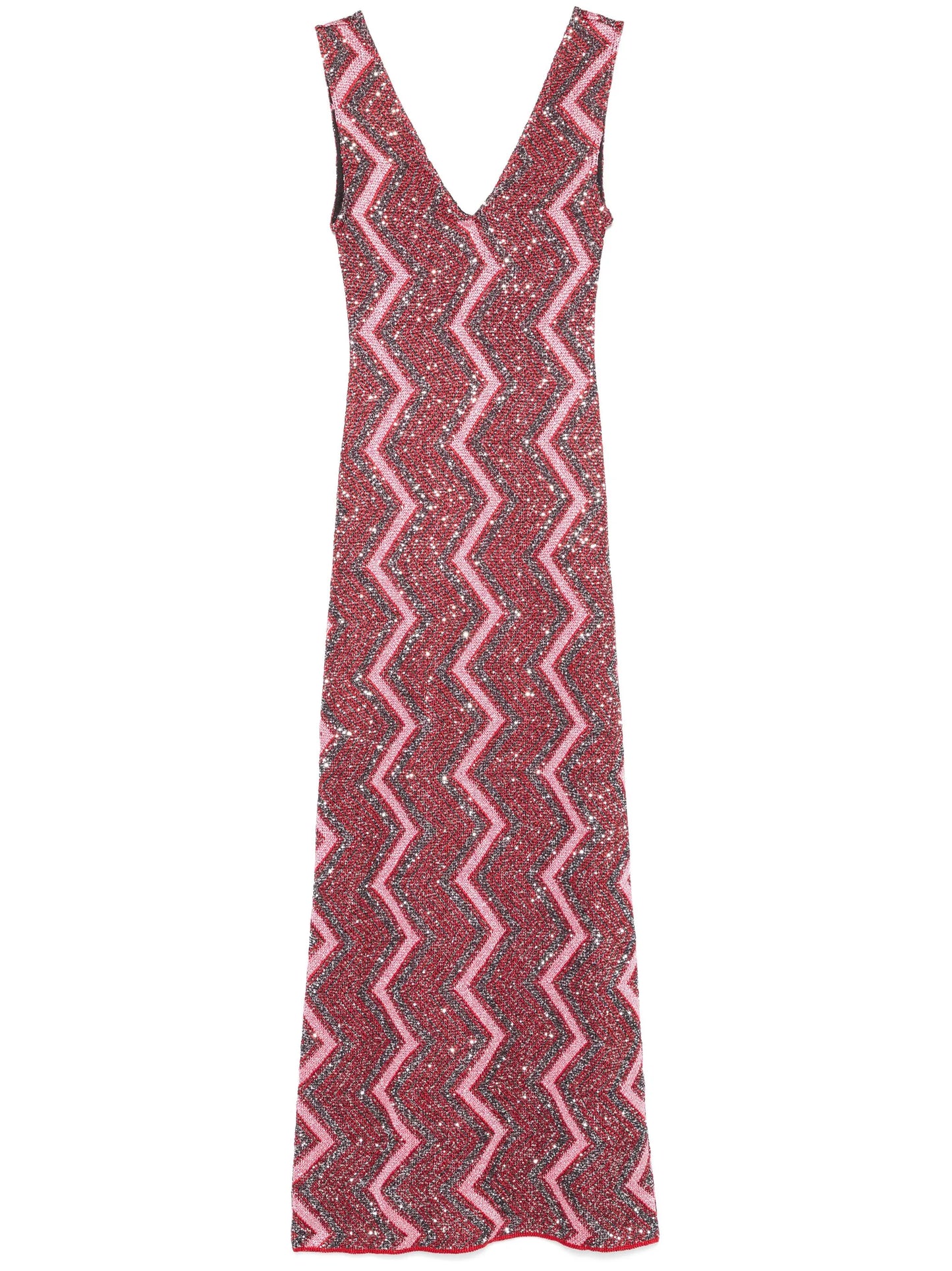embellished zigzag maxi dress