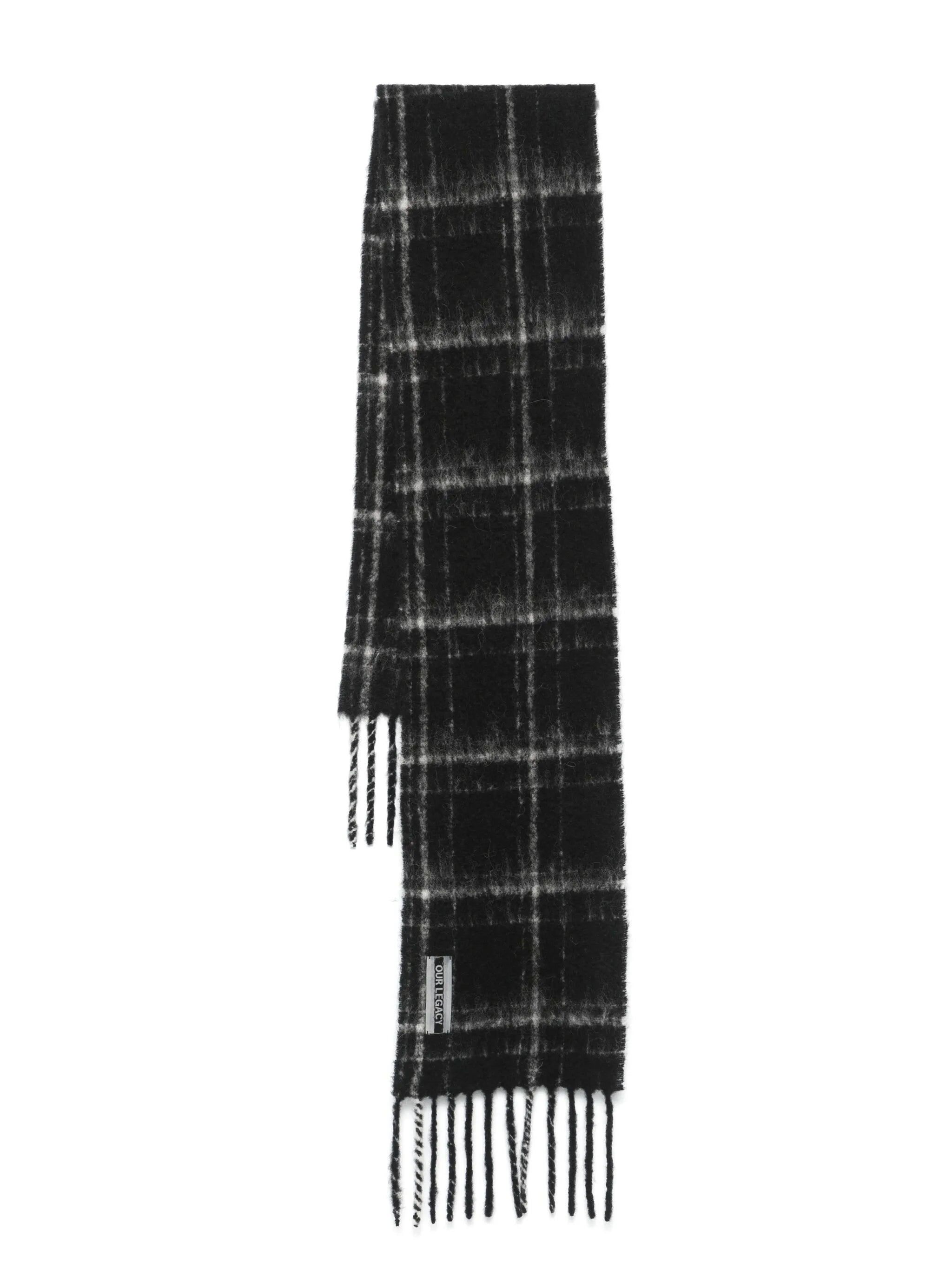 checked fringed scarf