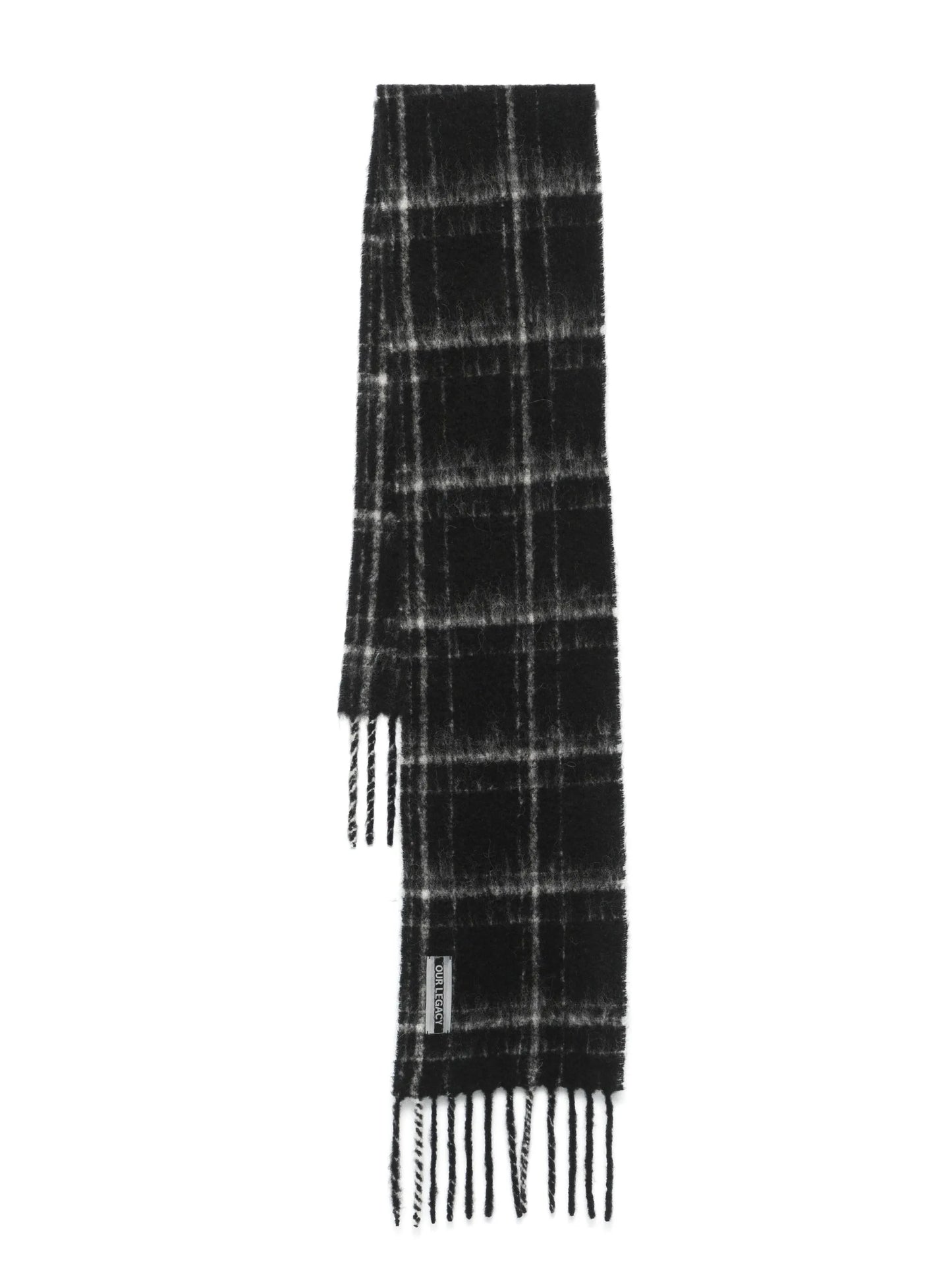 checked fringed scarf