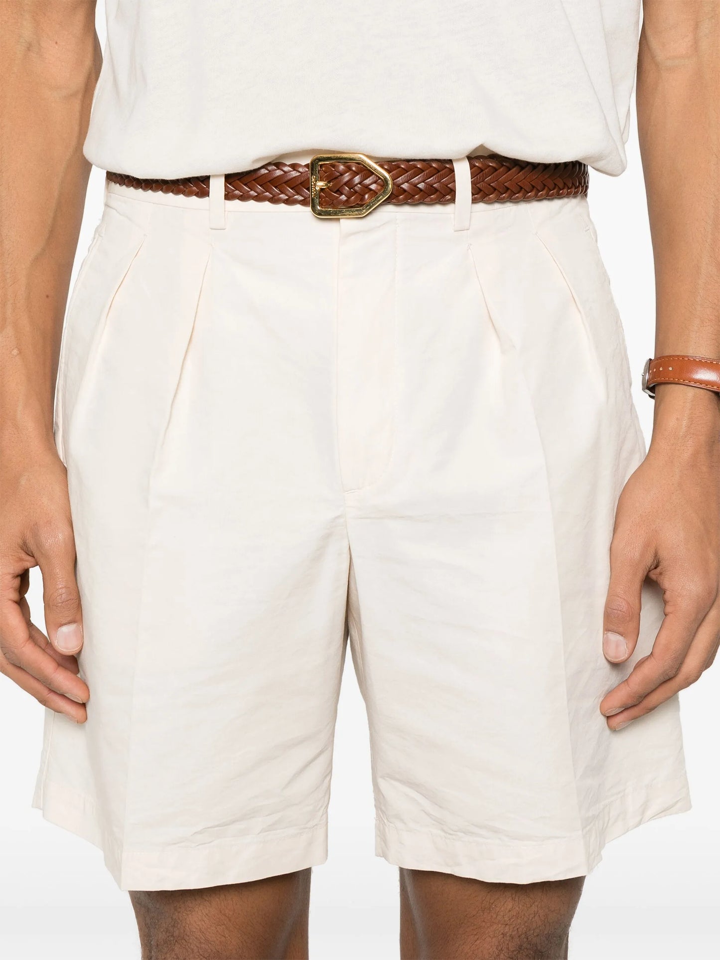 poplin tailored shorts