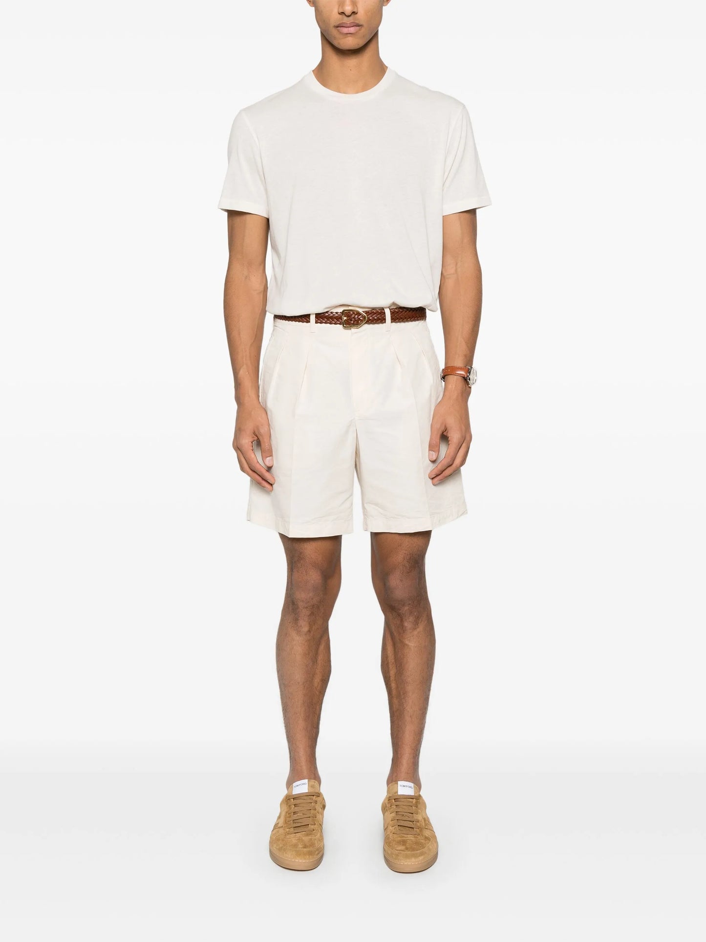 poplin tailored shorts