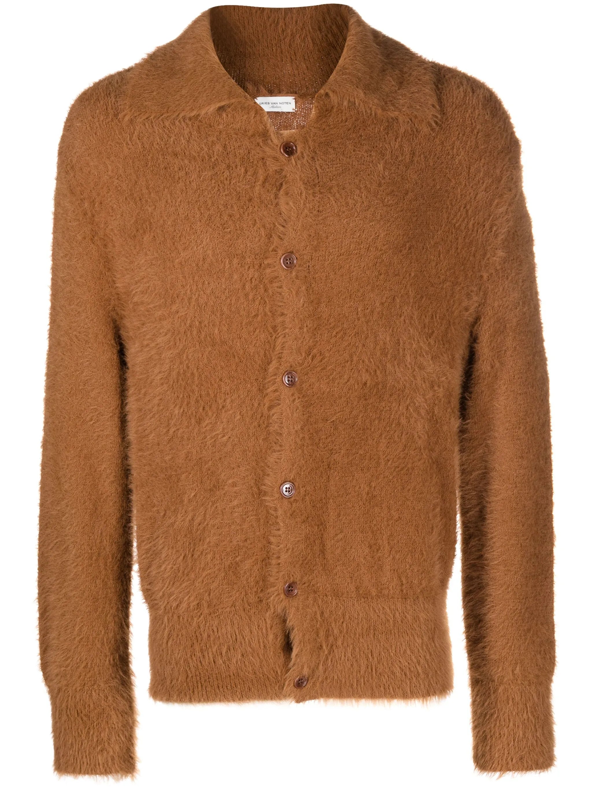 fluffy long-sleeve cardigan