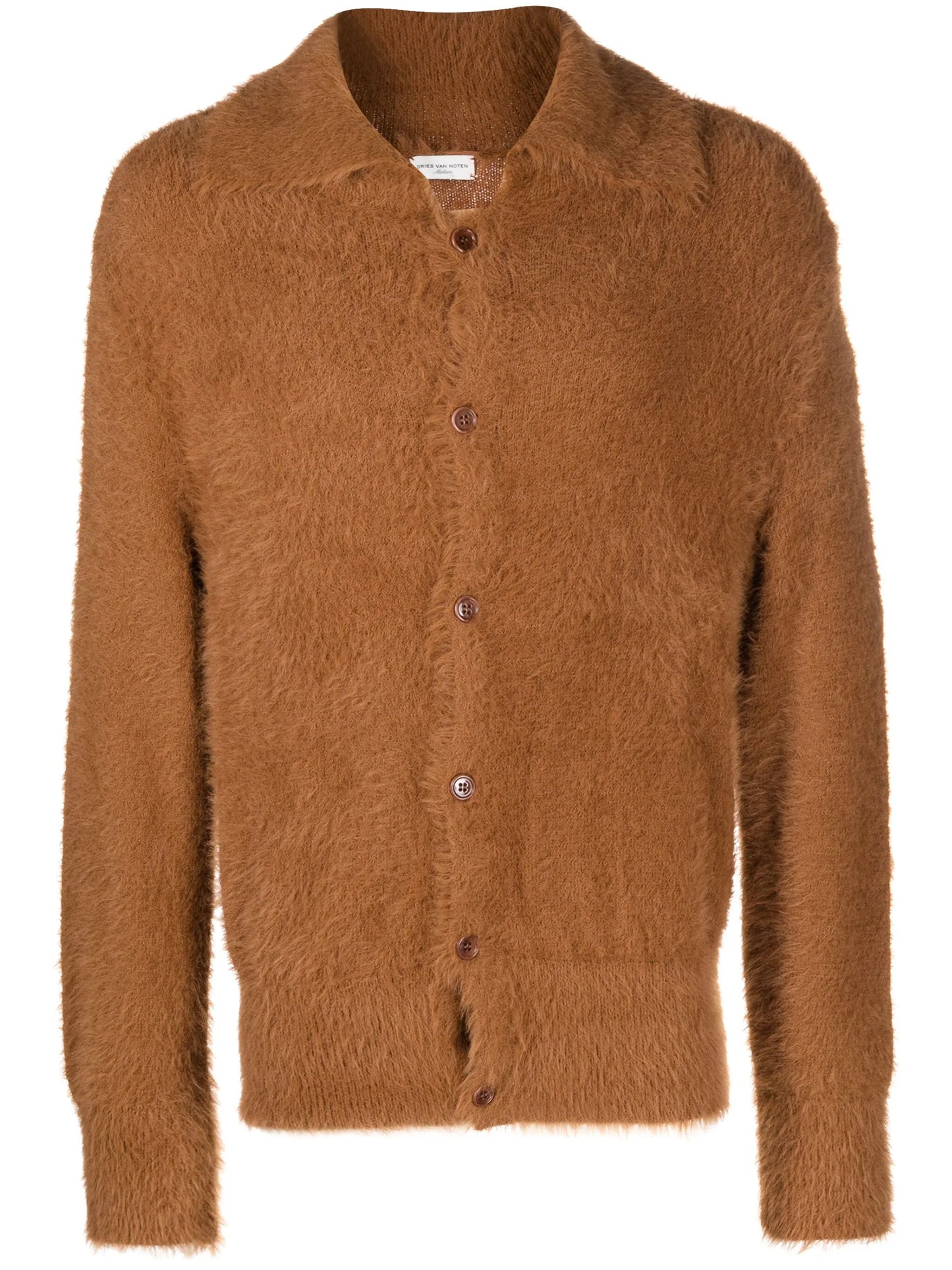 fluffy long-sleeve cardigan