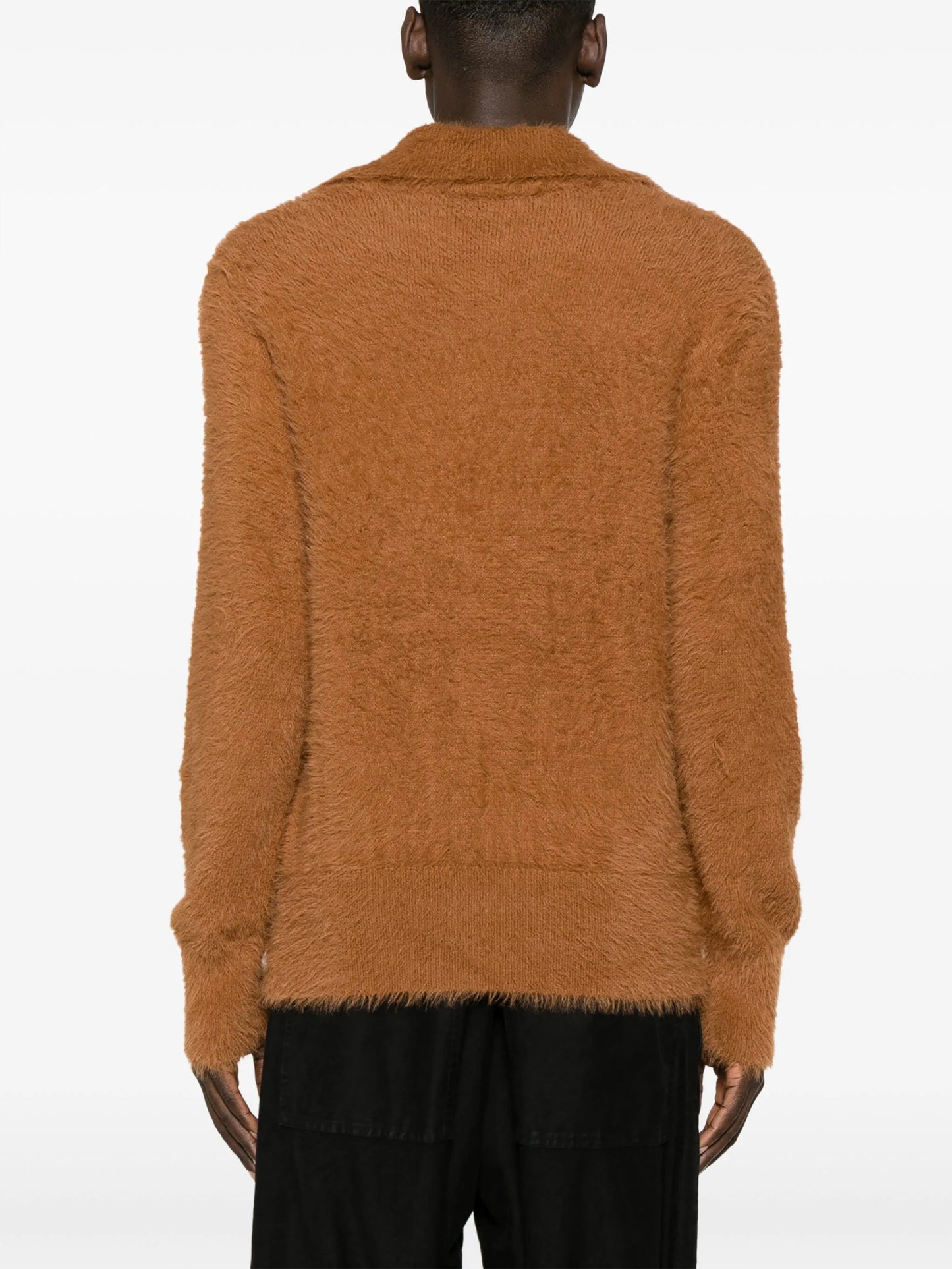 fluffy long-sleeve cardigan