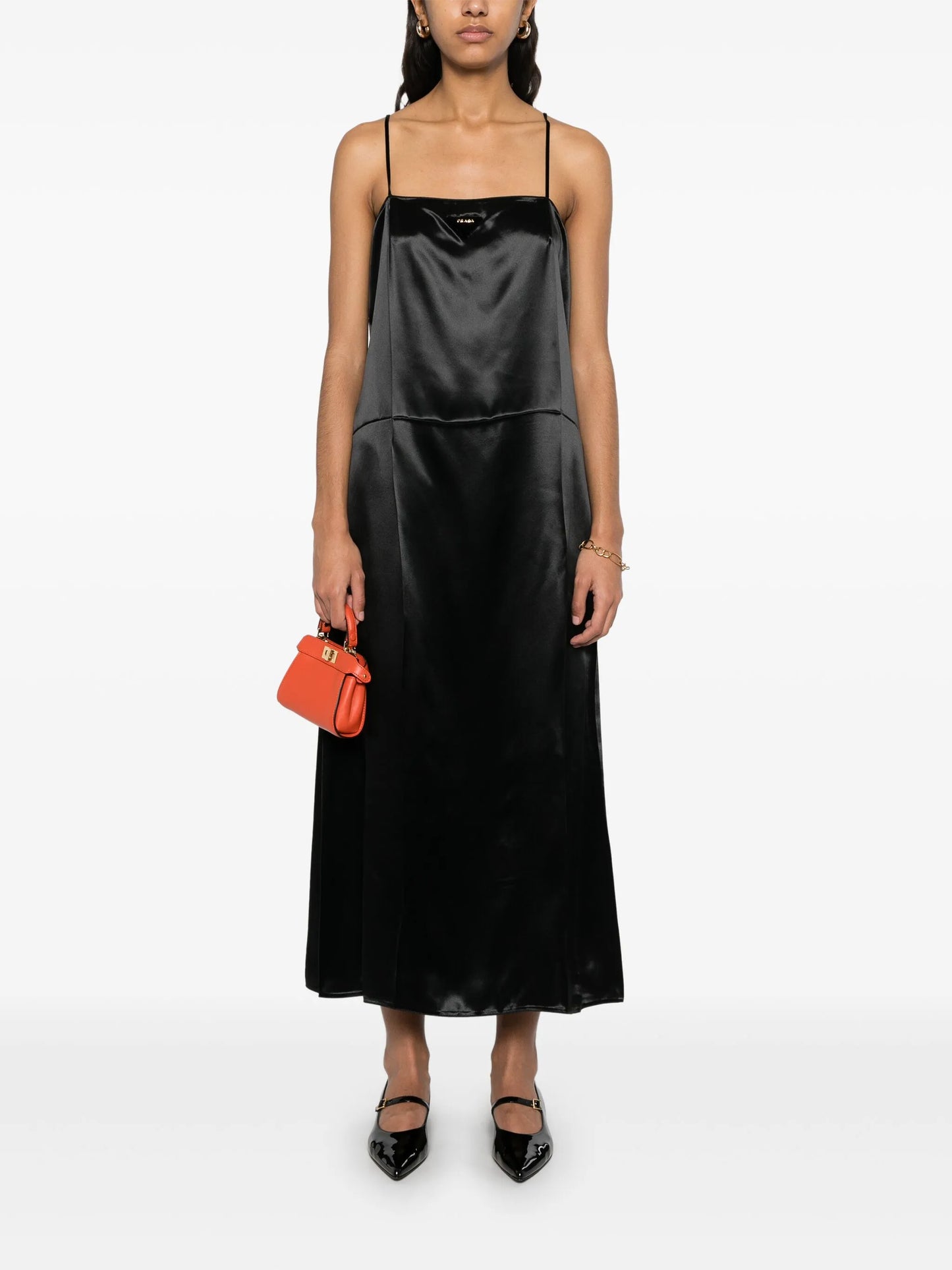 satin slip midi dress