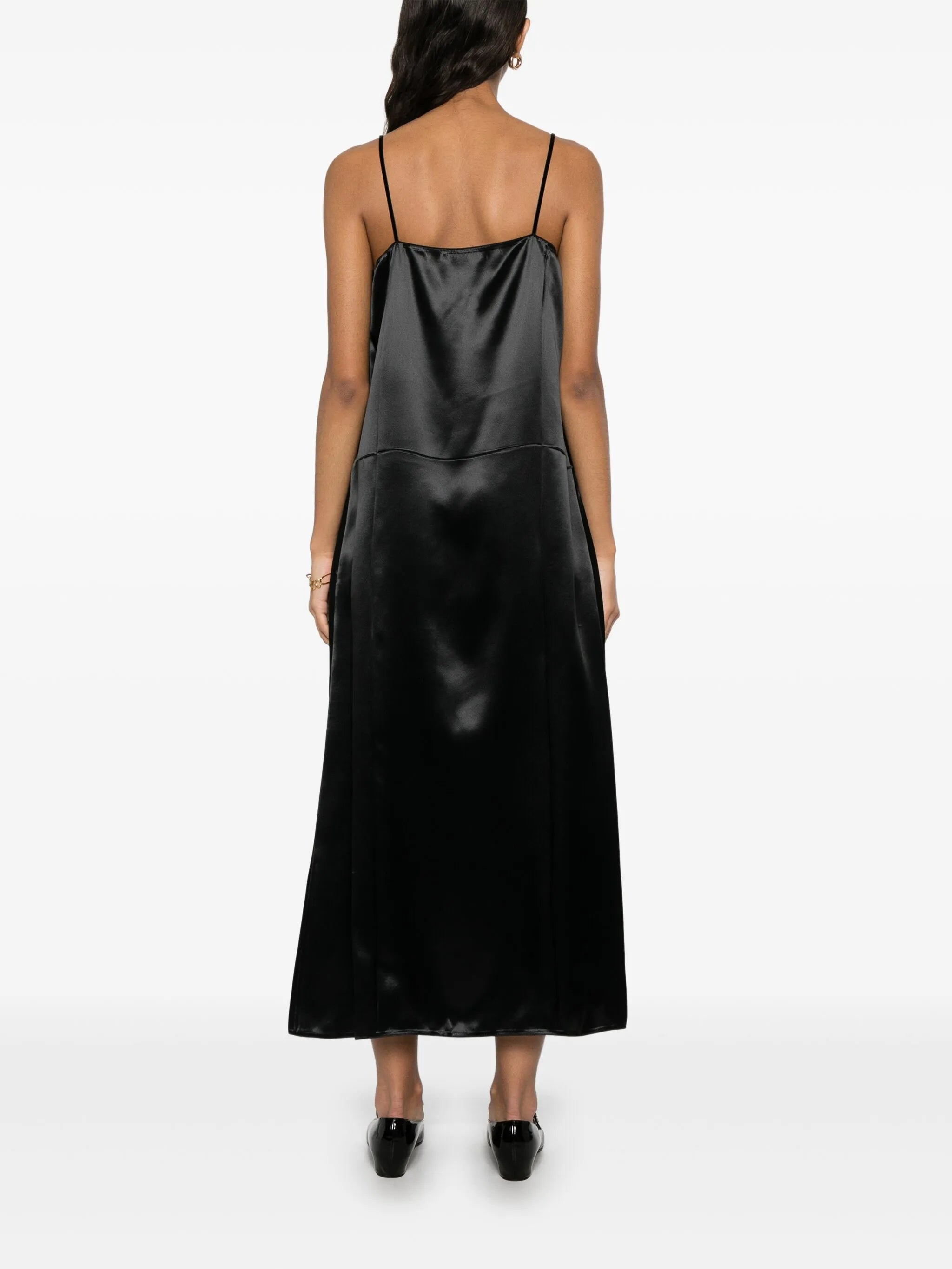 satin slip midi dress